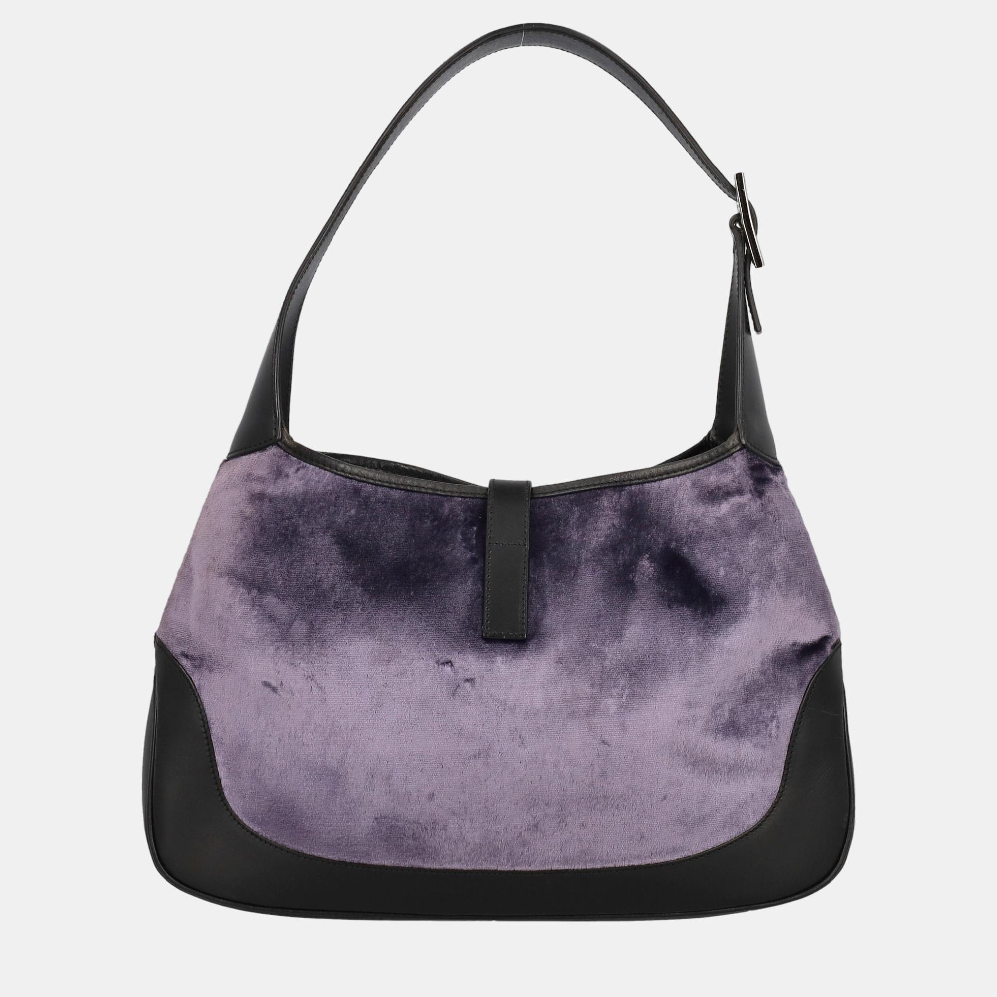 Gucci Jackie -  Women's Leather Hobo Bag - Purple - One Size