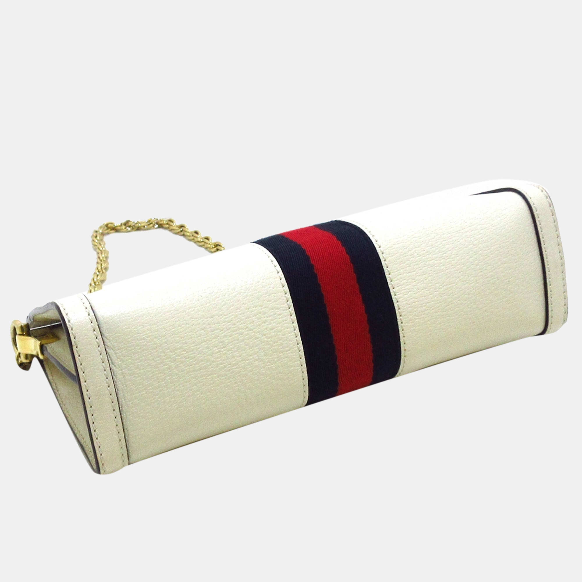 Gucci White Leather Ophidia Shoulder Bag