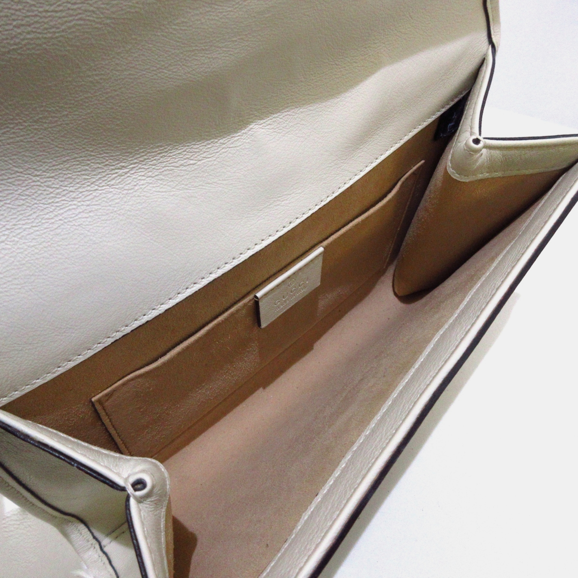 Gucci White Leather Rajah Shoulder Bag