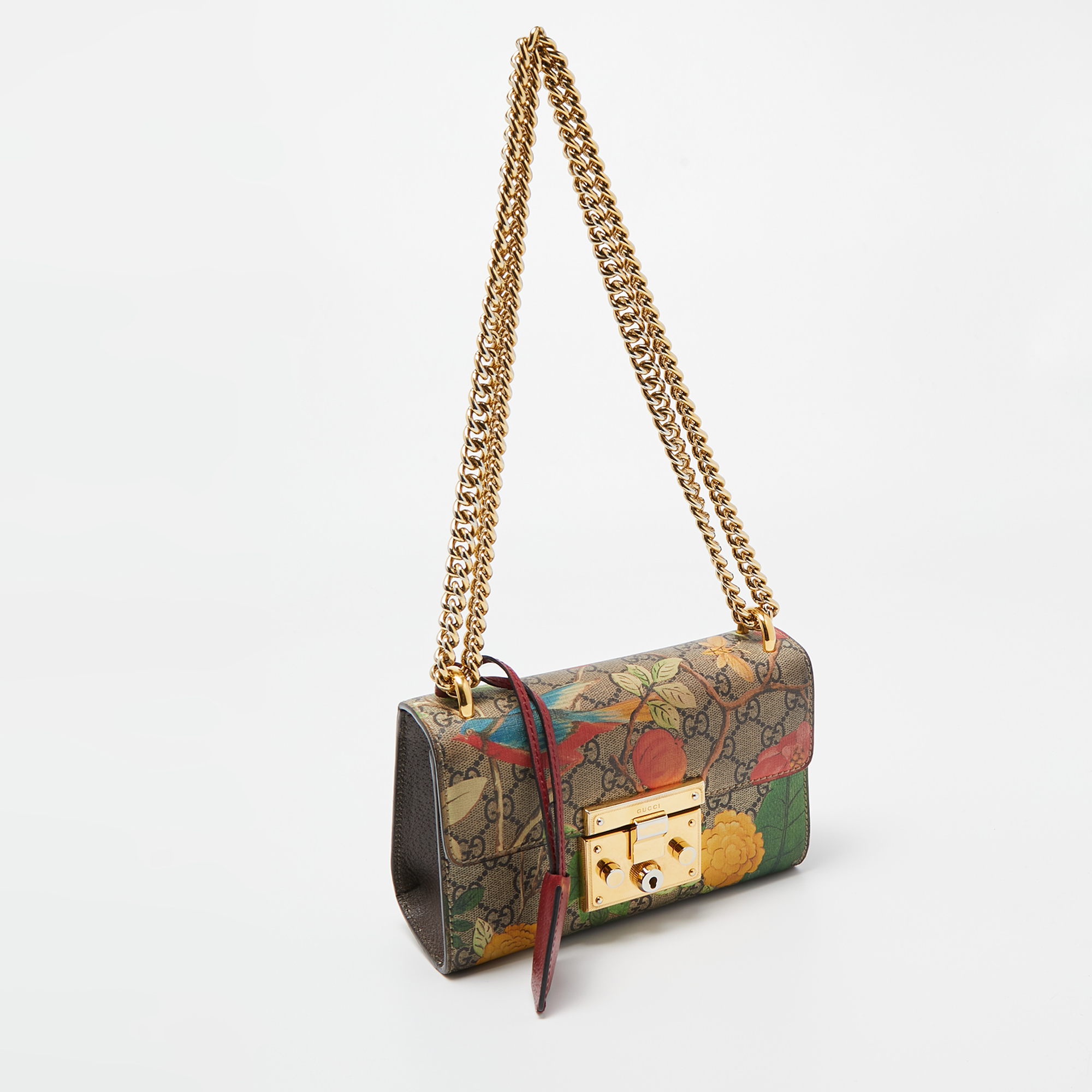 Gucci Multicolor Tian GG Supreme Canvas Small Padlock Shoulder Bag