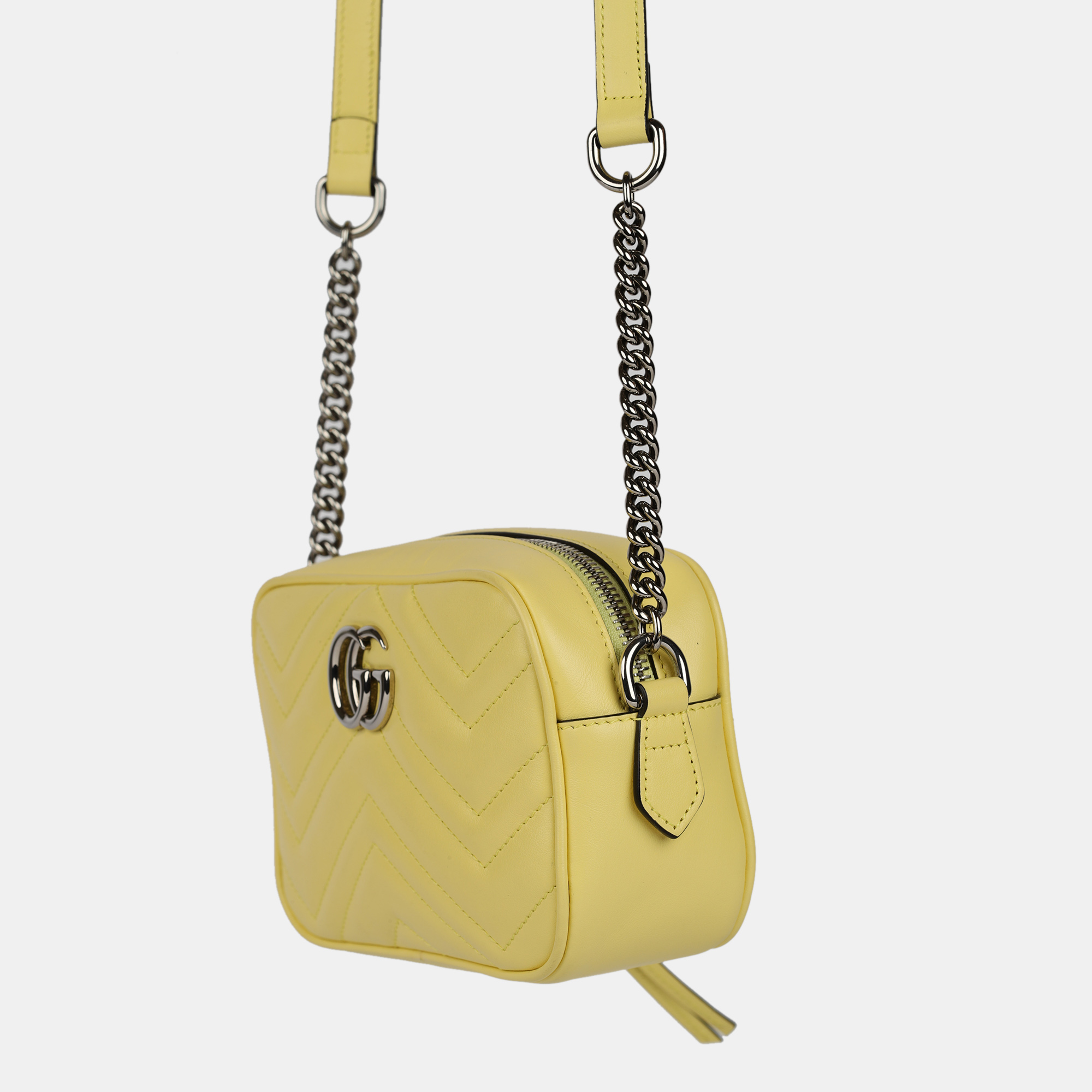 Gucci Yellow Matelassé Leather Mini Camera Bag
