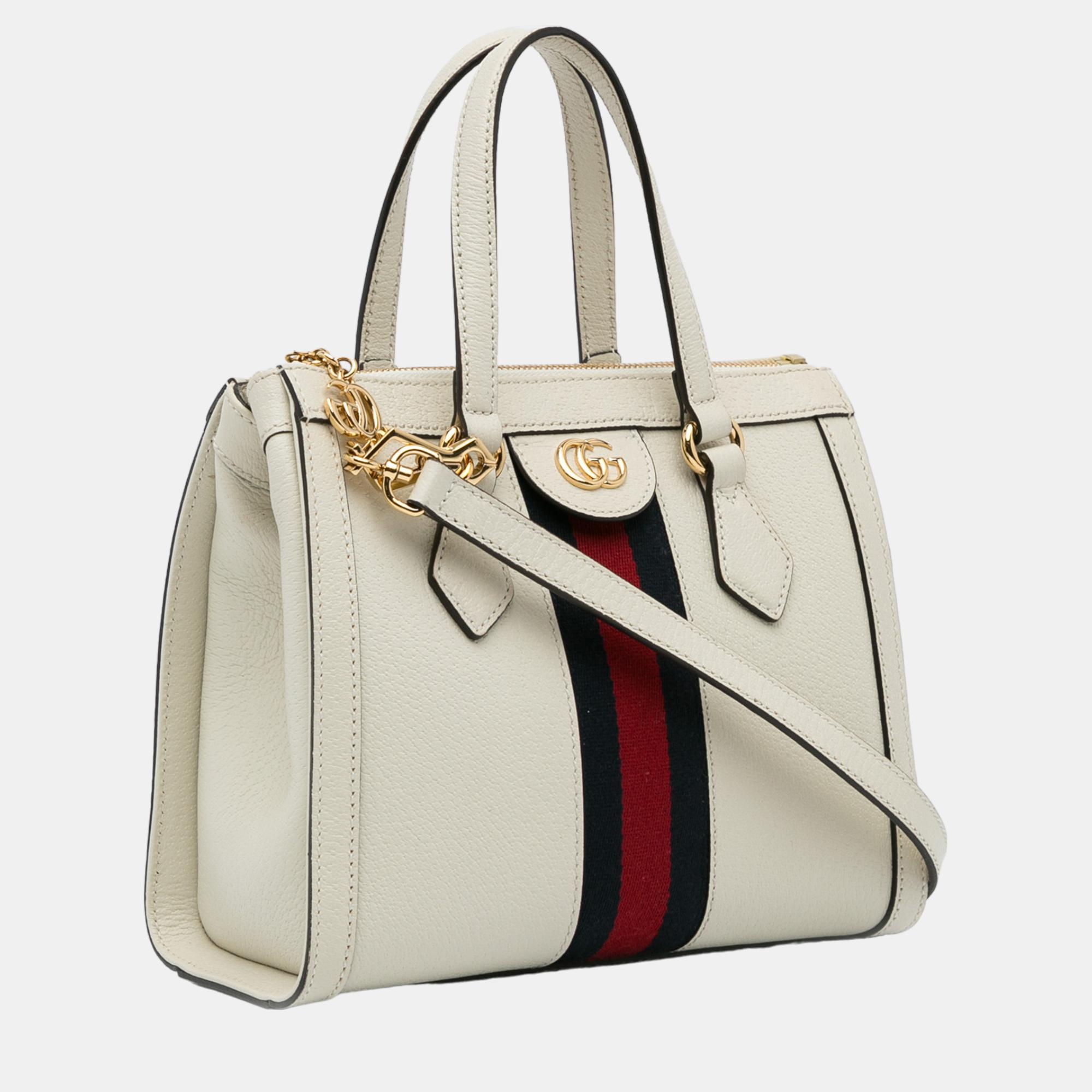 

Gucci White Small Ophidia Leather Satchel