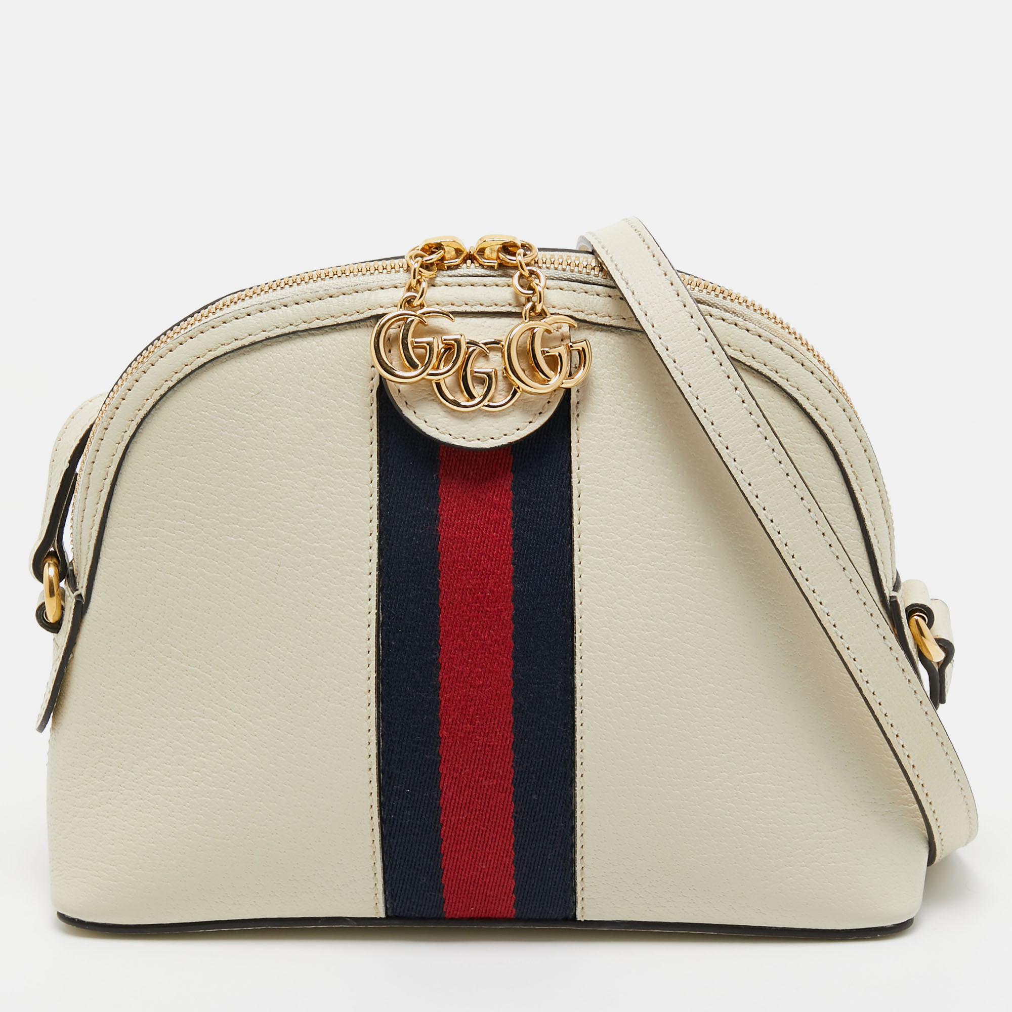 Gucci Off White Leather Small Ophidia Shoulder Bag
