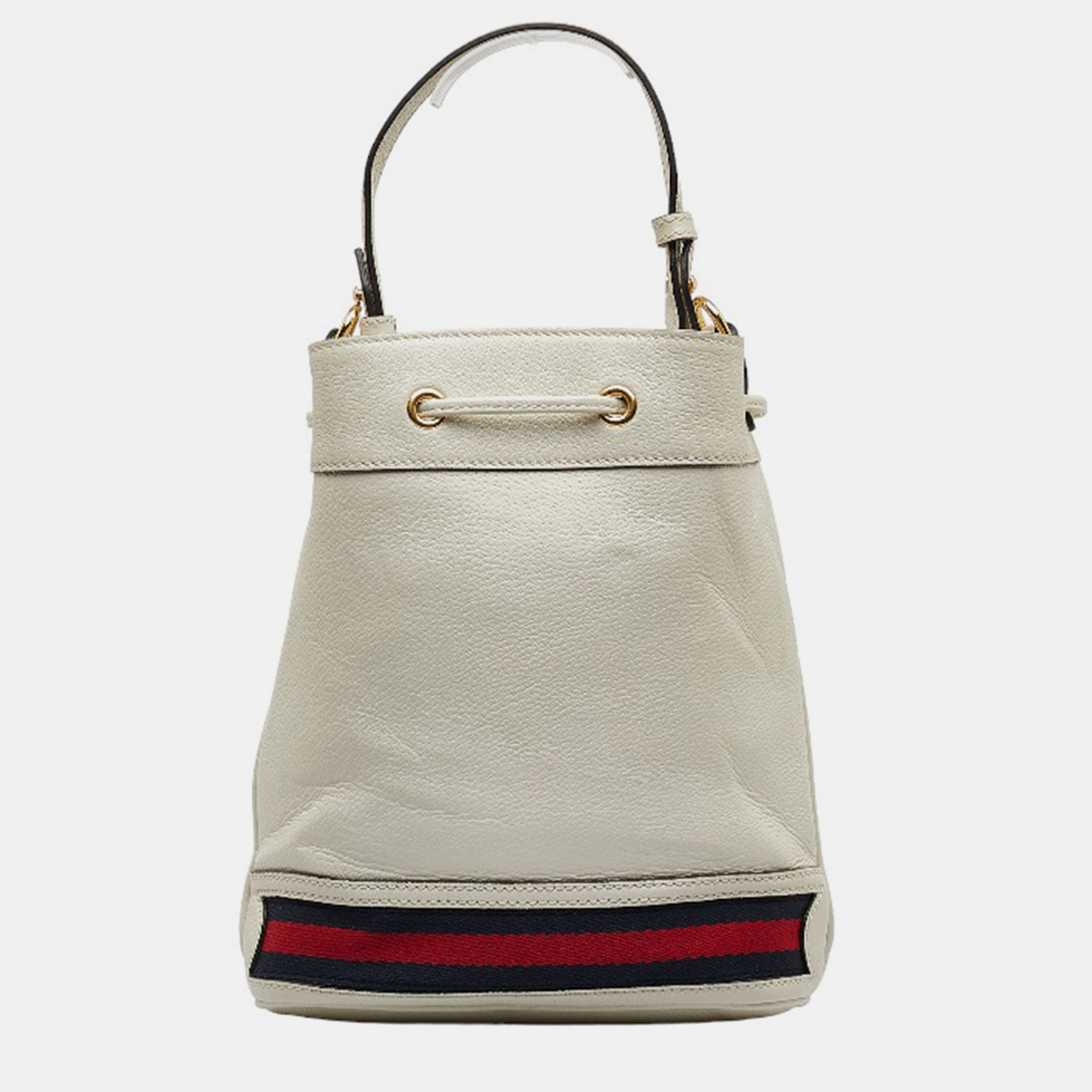 Gucci White Ophidia Small Bucket Bag