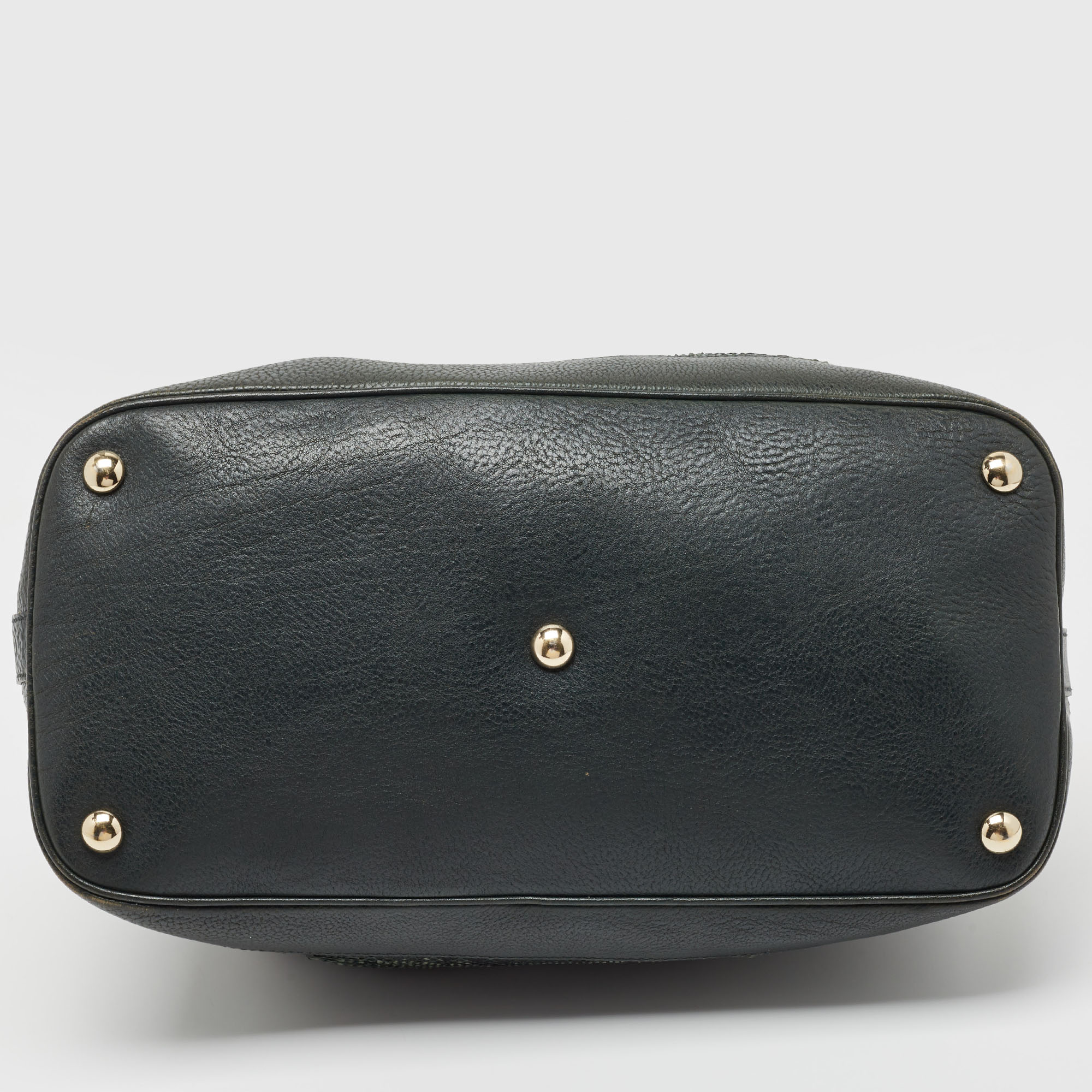 Gucci Green/Black Python And Leather Interlocking G Charm Bag