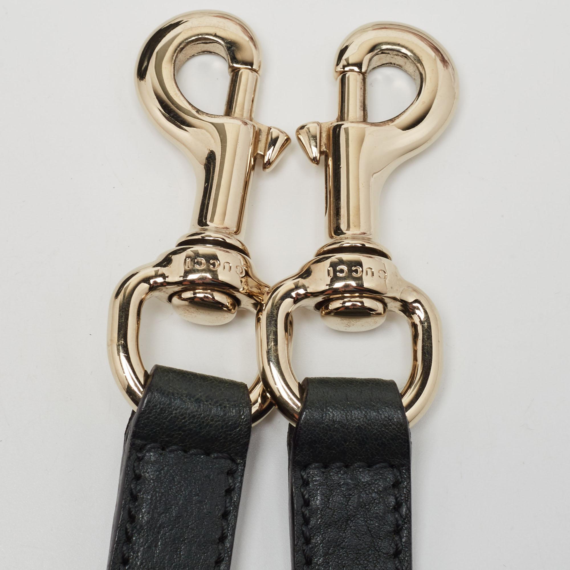 Gucci Green/Black Python And Leather Interlocking G Charm Bag