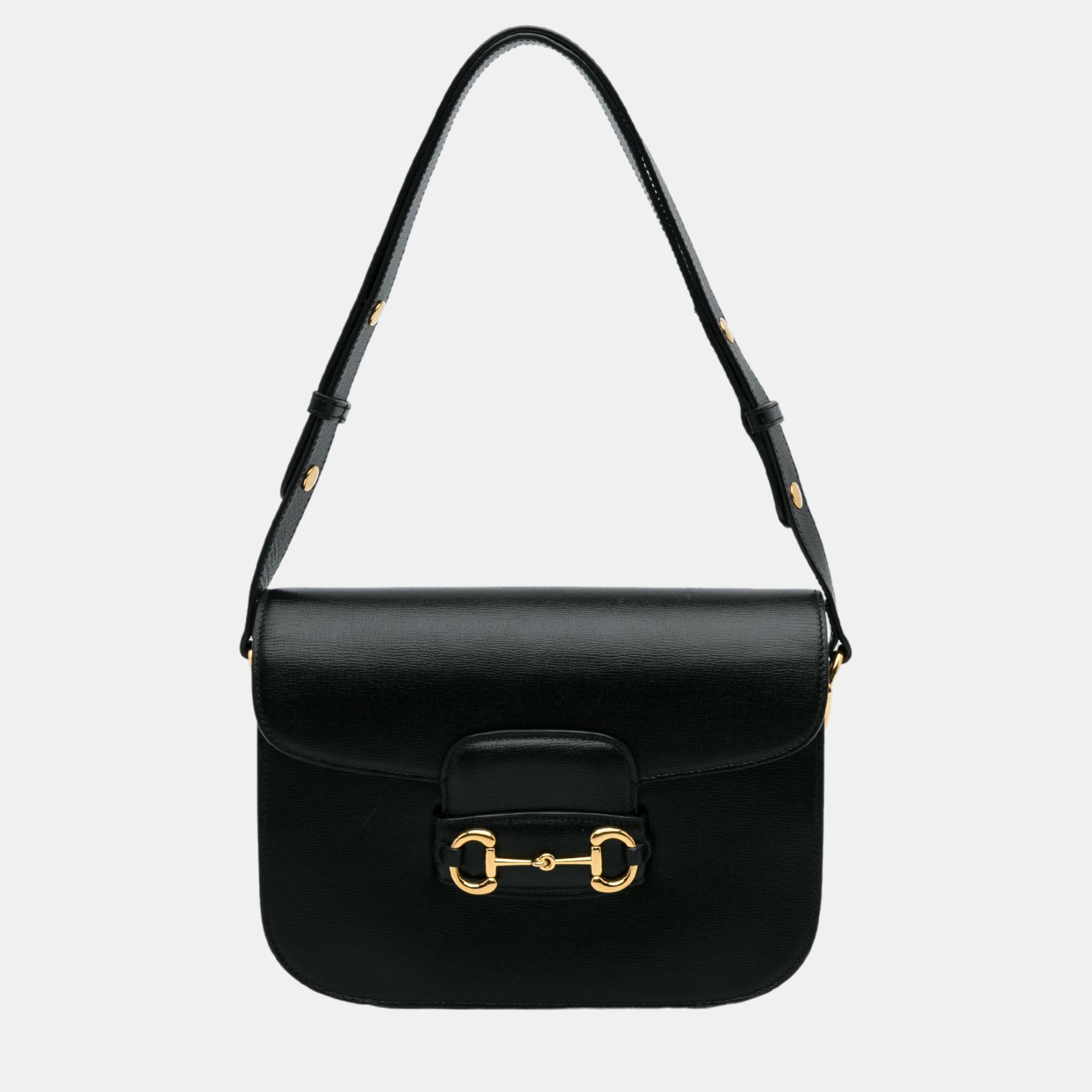 Gucci Black 1955 Horsebit Shoulder Bag