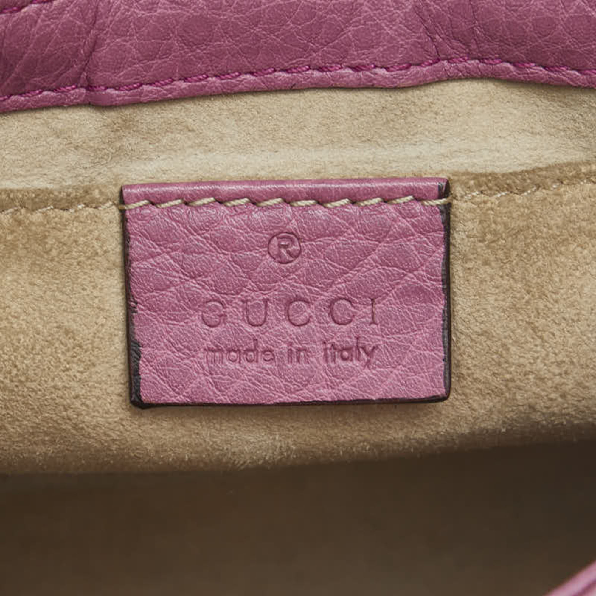 Gucci Pink Leather 1973 Chain Shoulder Bag