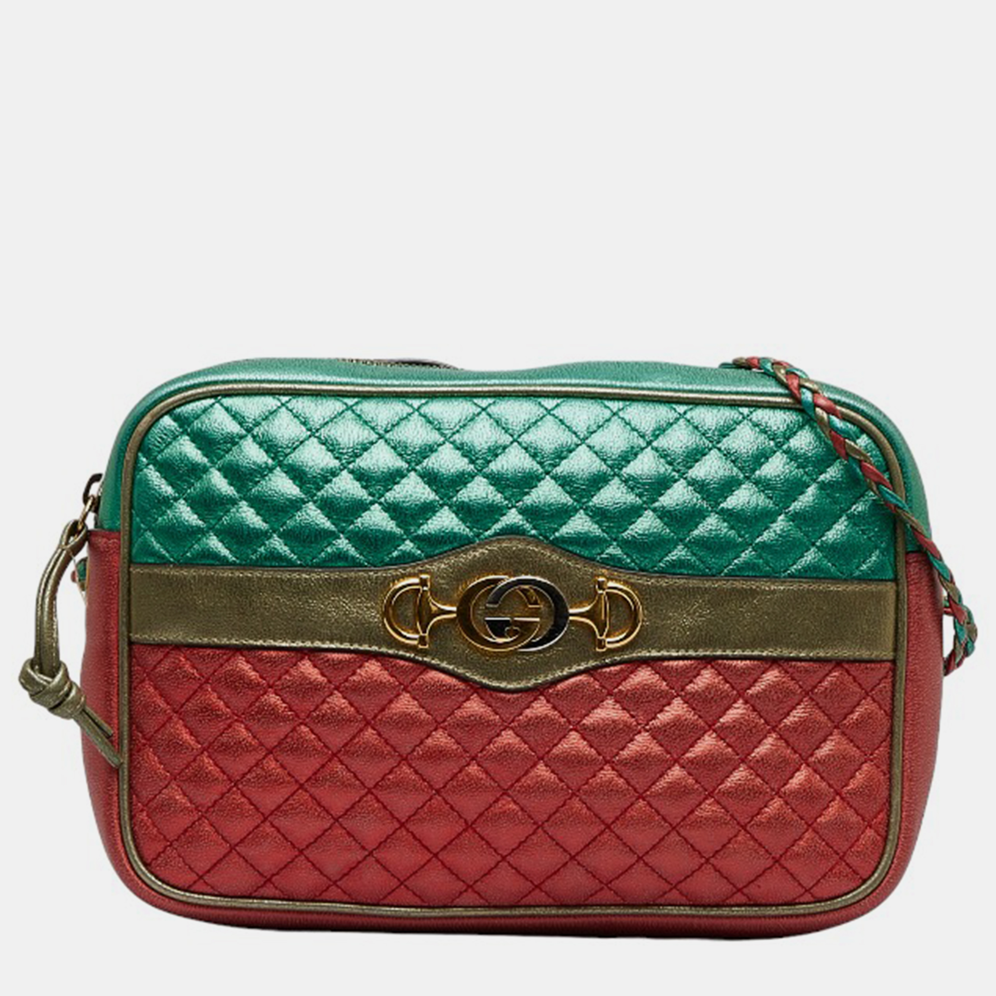 Gucci Red Laminated Trapuntata Crossbody Bag