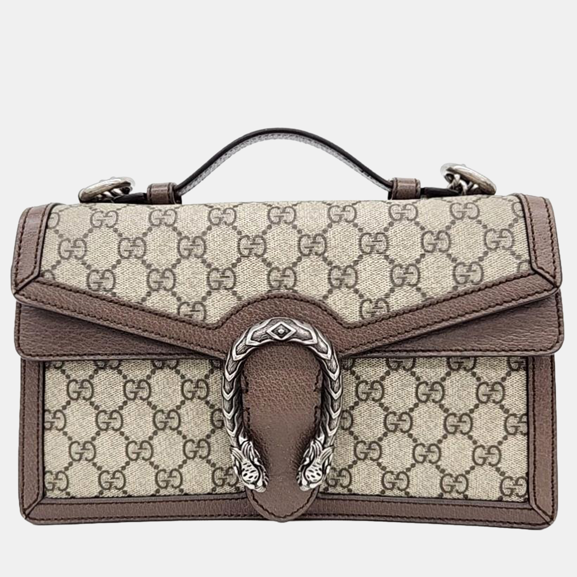 Gucci beige gg canvas dionysus top handle bag