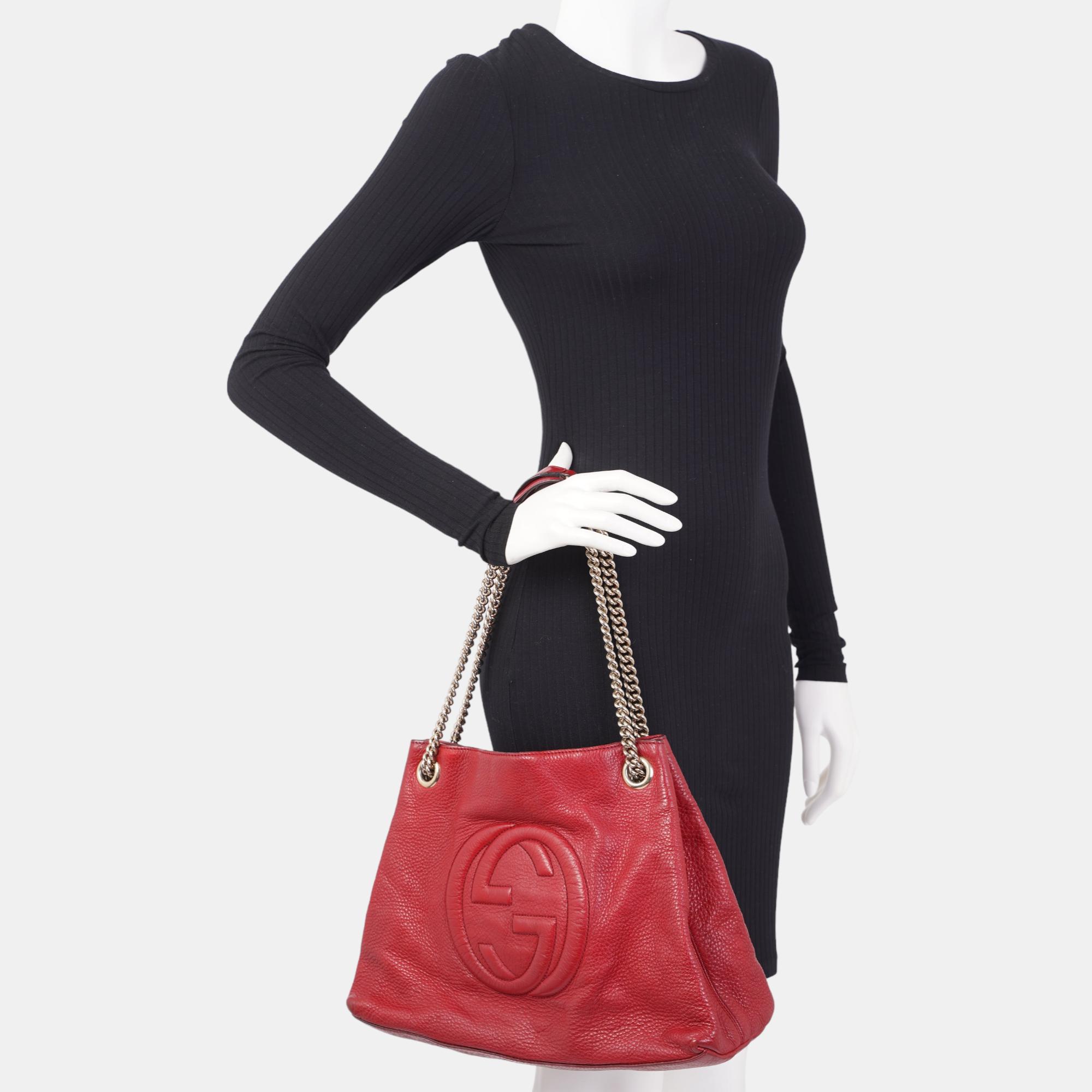 Gucci Soho Tote Red Leather