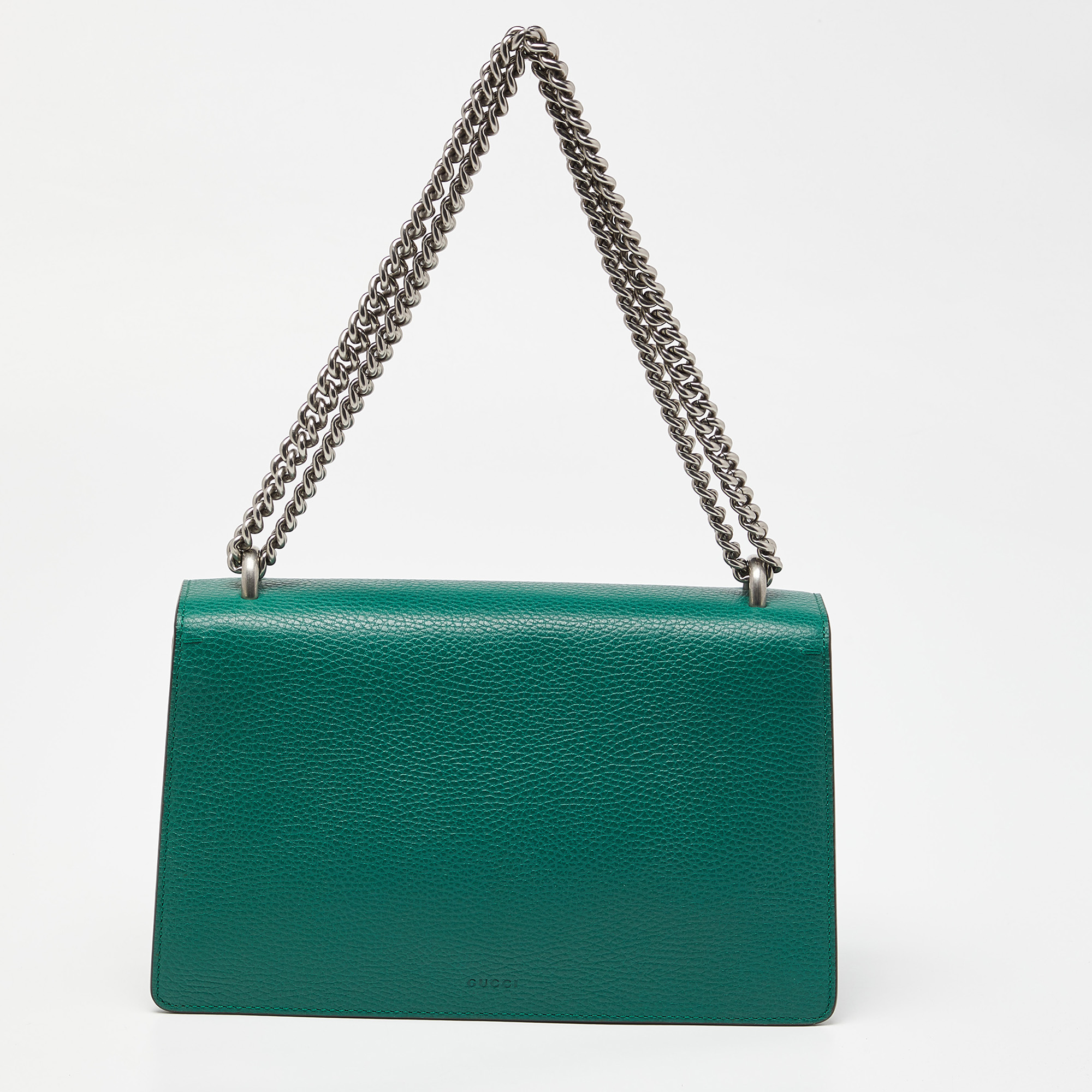 Gucci Green Leather Small Dionysus Crystals Shoulder Bag