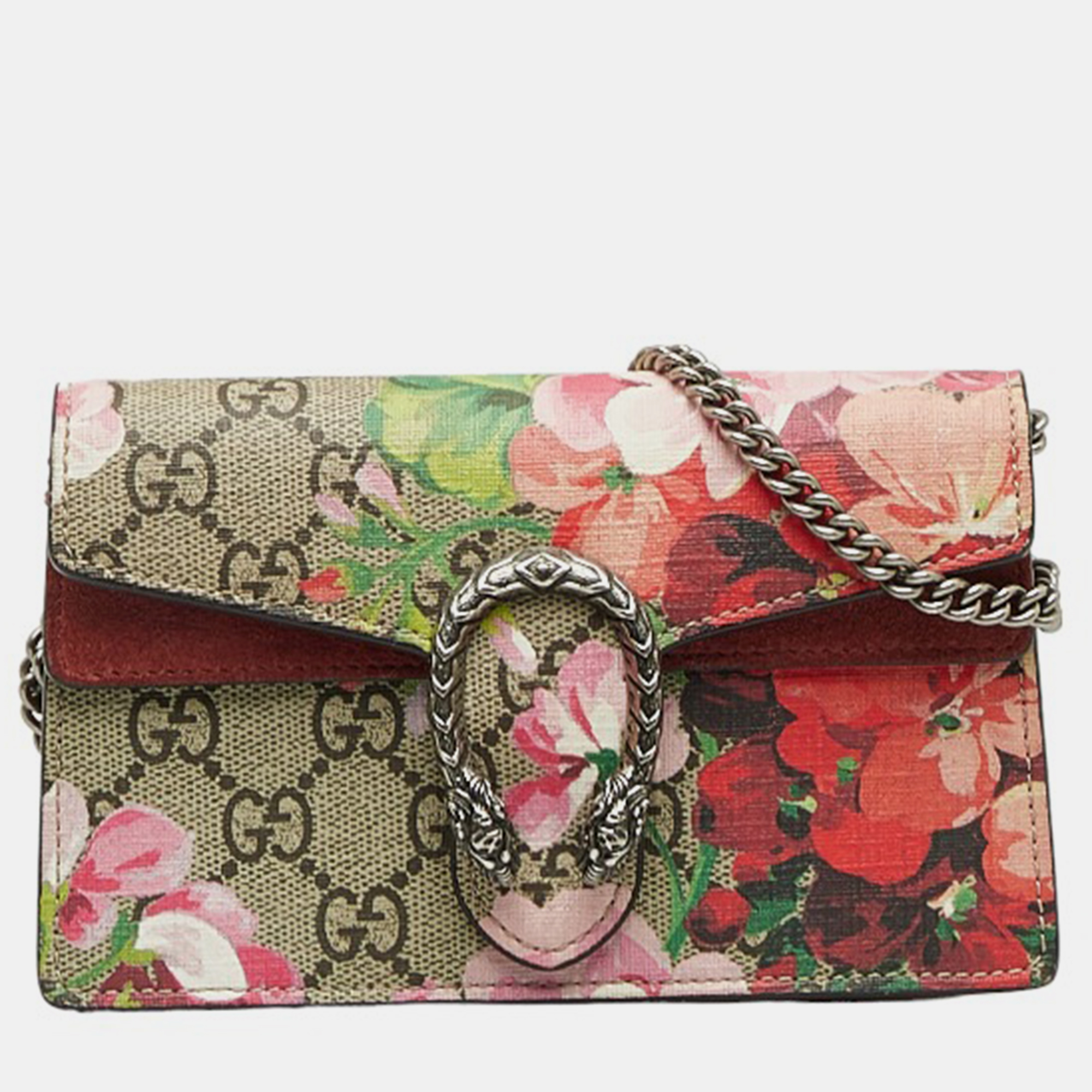 Gucci multicolor gg canvas super mini gg supreme blooms dionysus bag