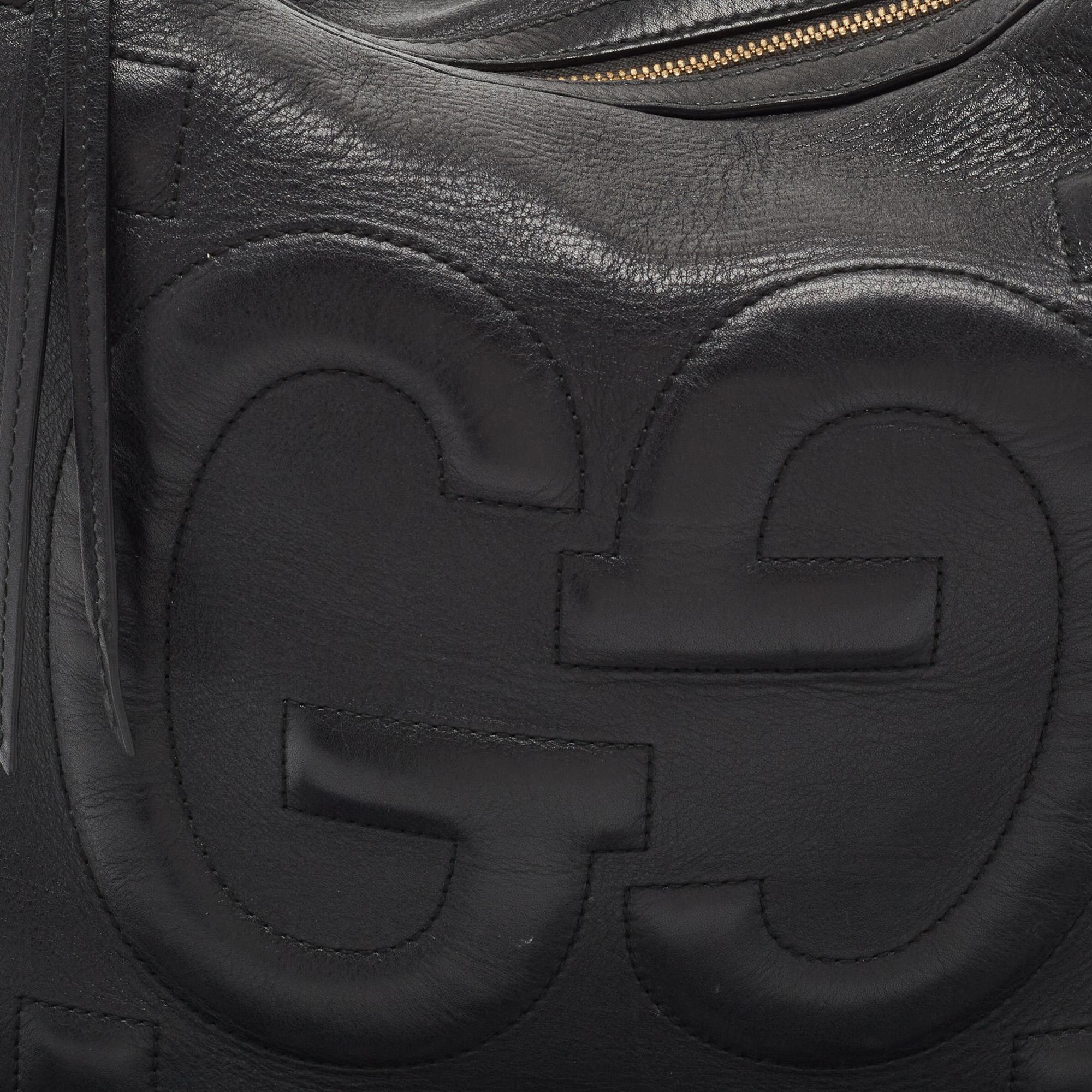 Gucci Black GG Embossed Leather Apollo Hobo
