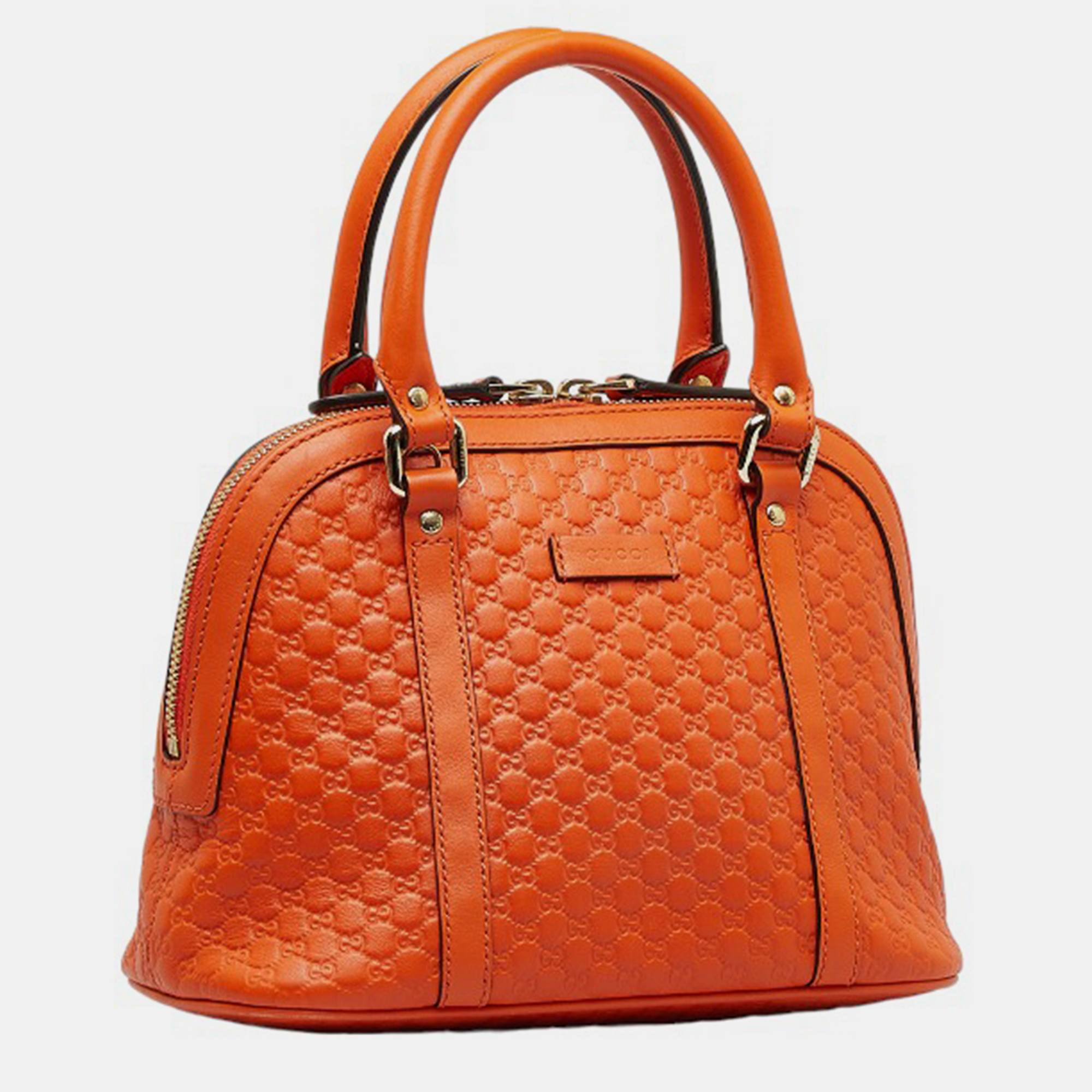 Gucci Orange Leather Microguccissima Mini Dome Top Handle Bag