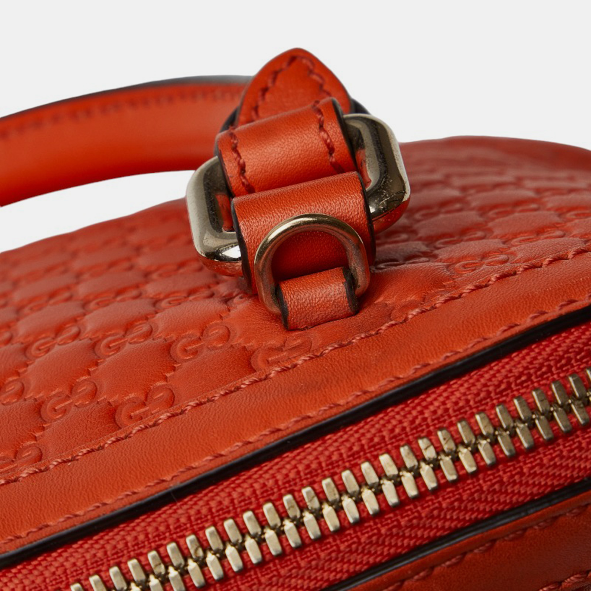 Gucci Orange Leather Microguccissima Mini Dome Top Handle Bag