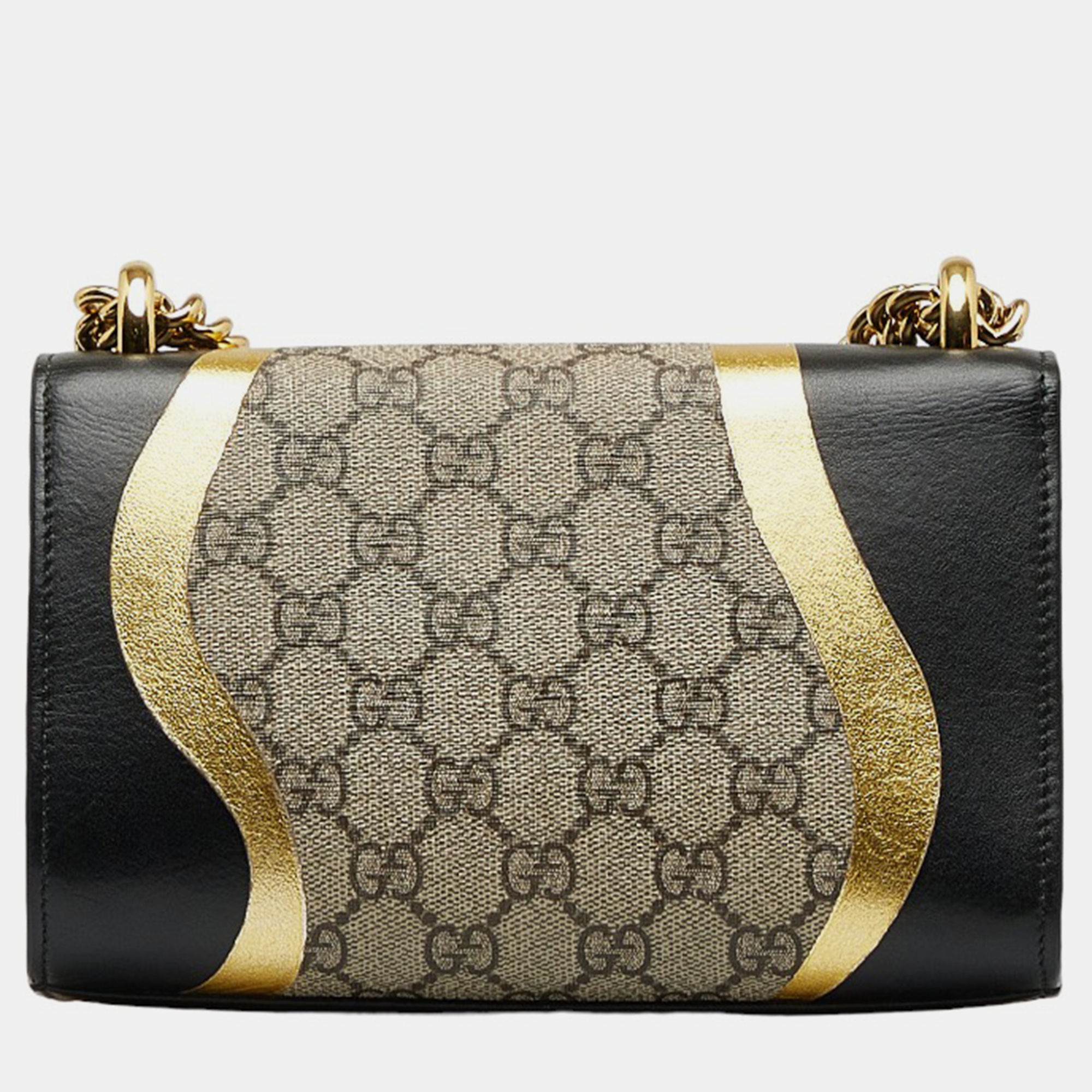 Gucci Black GG Supreme Canvas Small Padlock Shoulder Bag