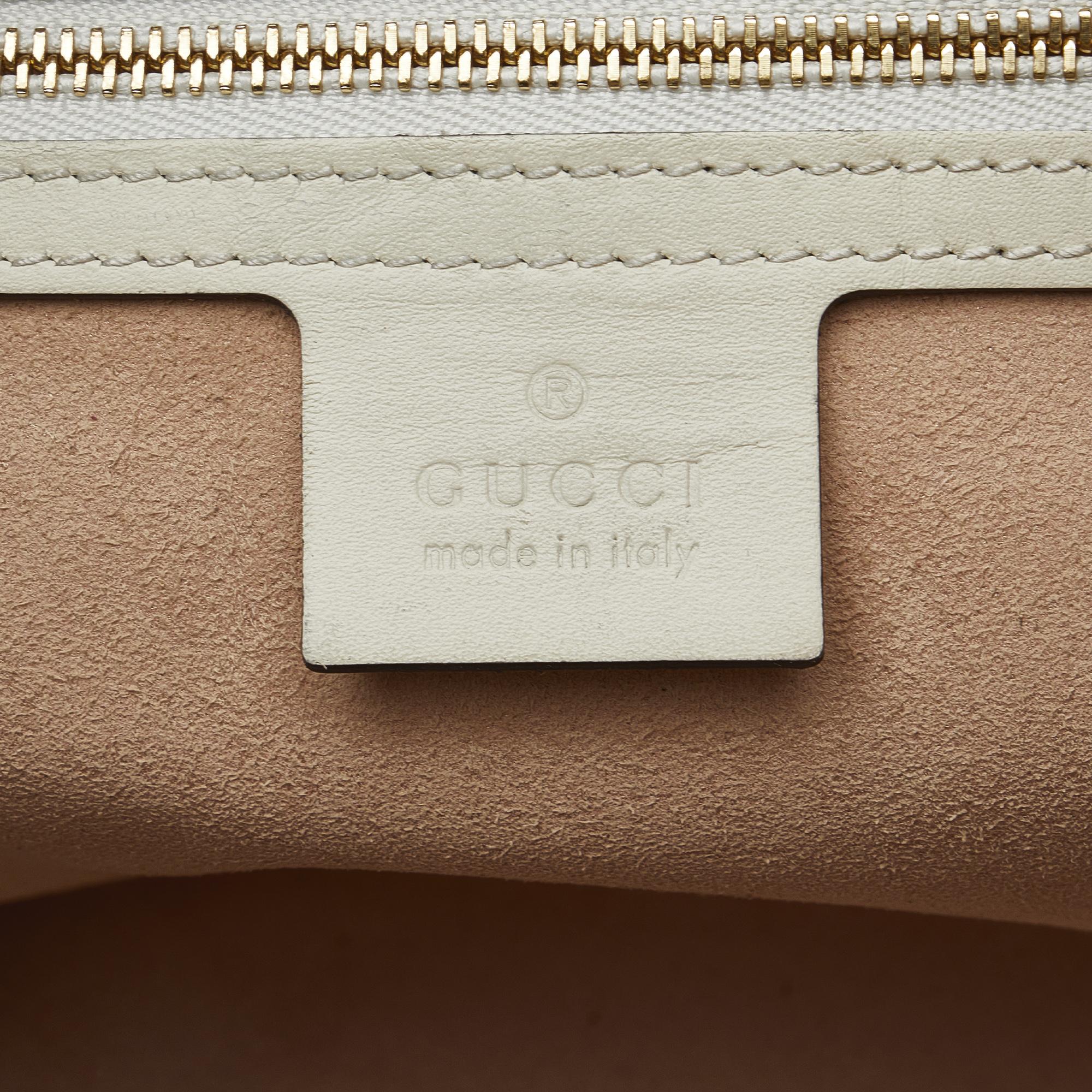 Gucci Beige/Brown/White Medium GG Supreme Padlock Tote Bag