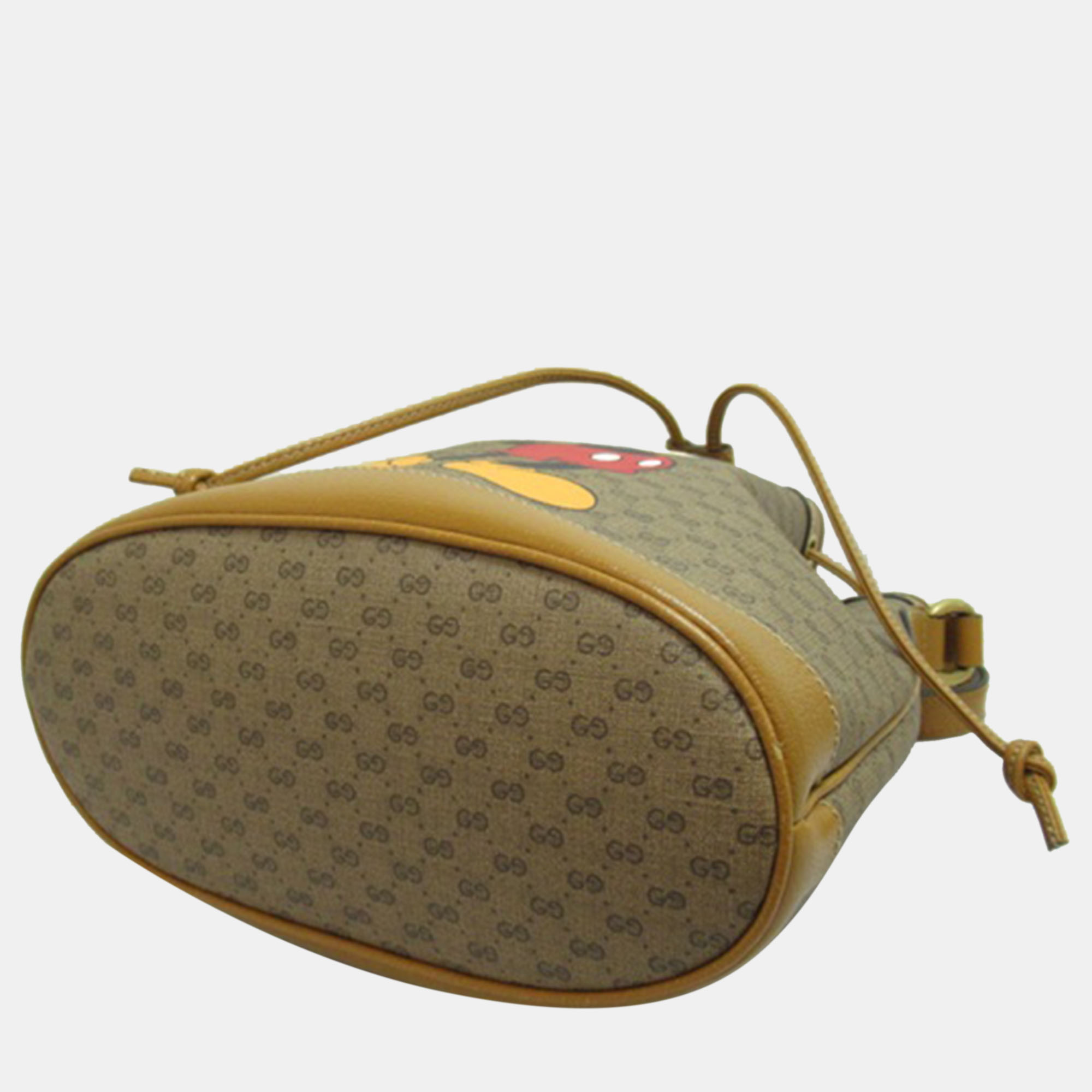 Gucci Beige/Brown GG Canvas And Leather Candy GG Mickey Mouse Bucket Bag