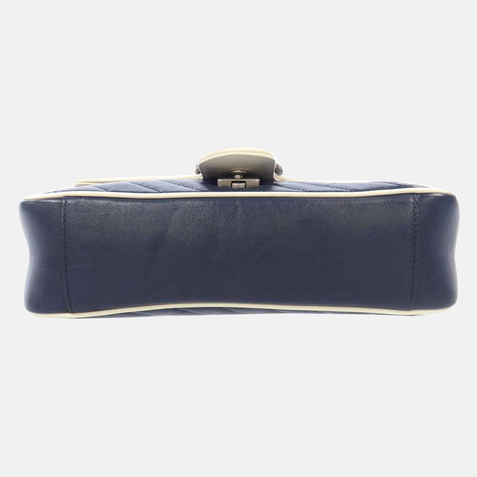Gucci Blue Leather GG Marmont Shoulder Bag