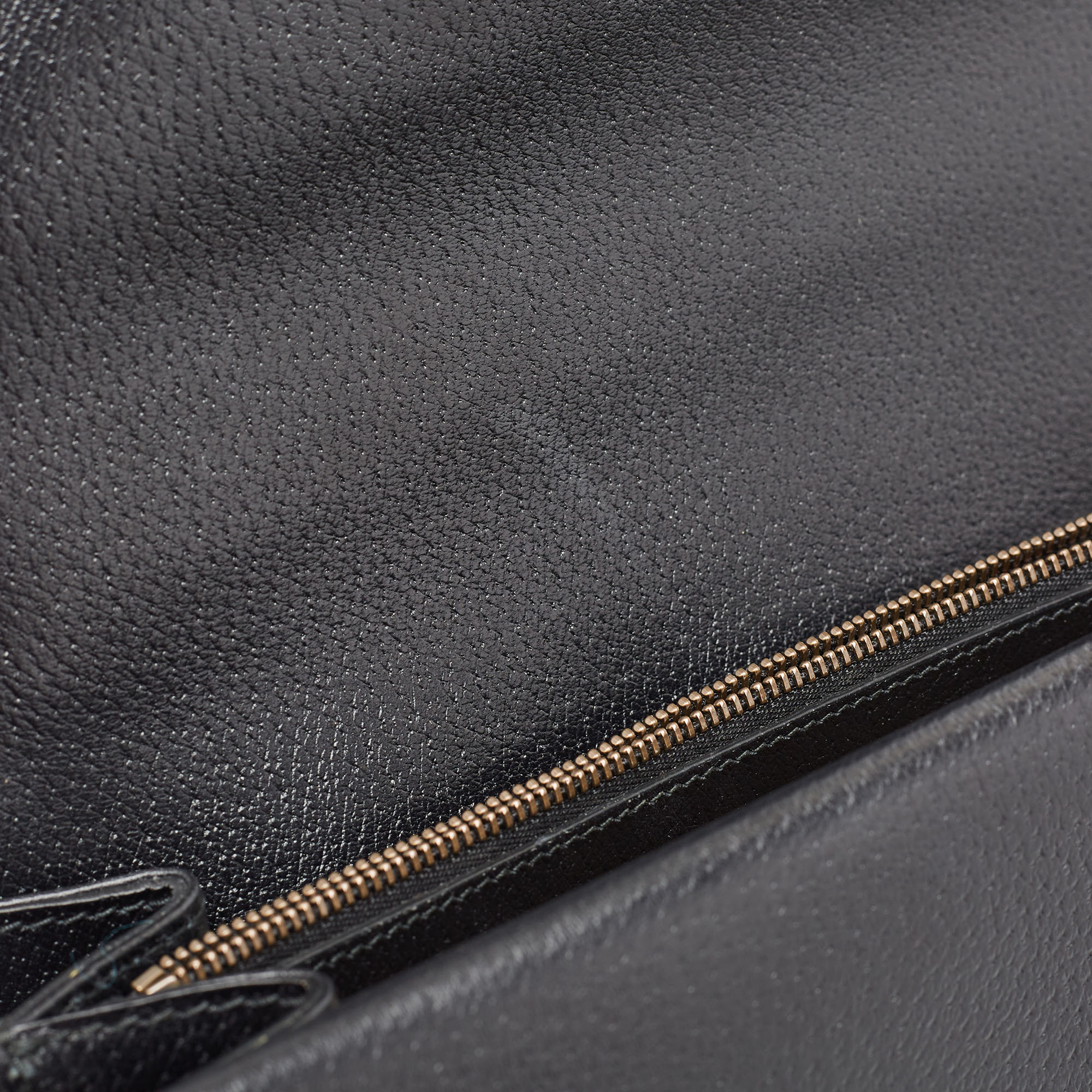 Gucci Black Leather Medium Embroidered Web Dionysus Shoulder Bag