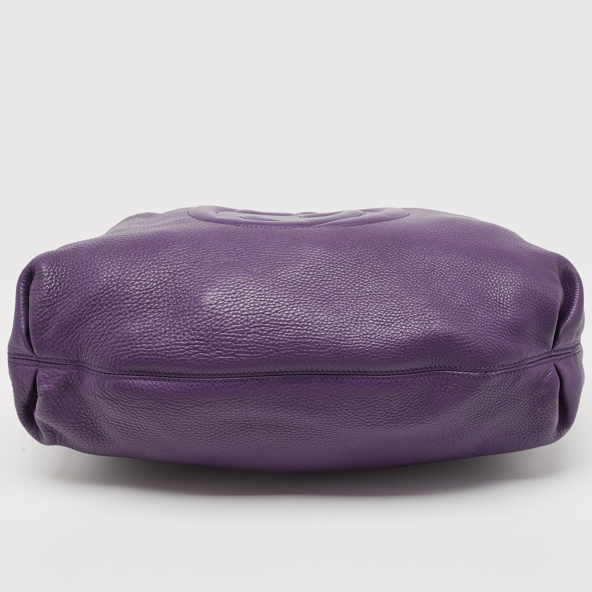 Gucci Purple Pebbled Calfskin Leather Soho Hobo