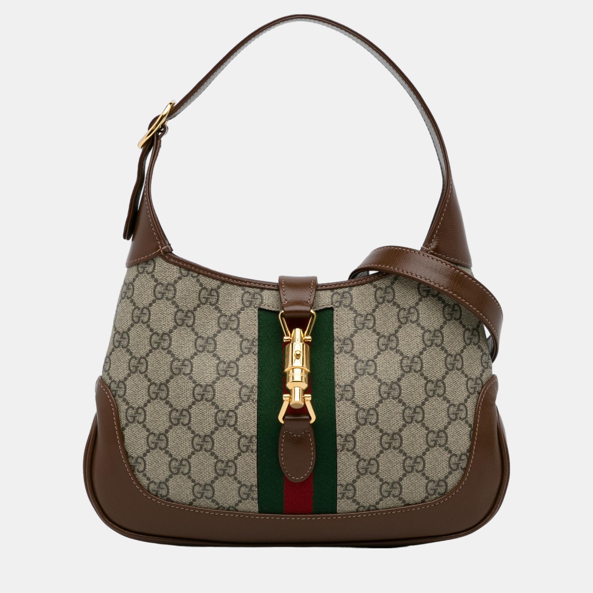 Gucci Beige/Brown Small GG Supreme Jackie 1961