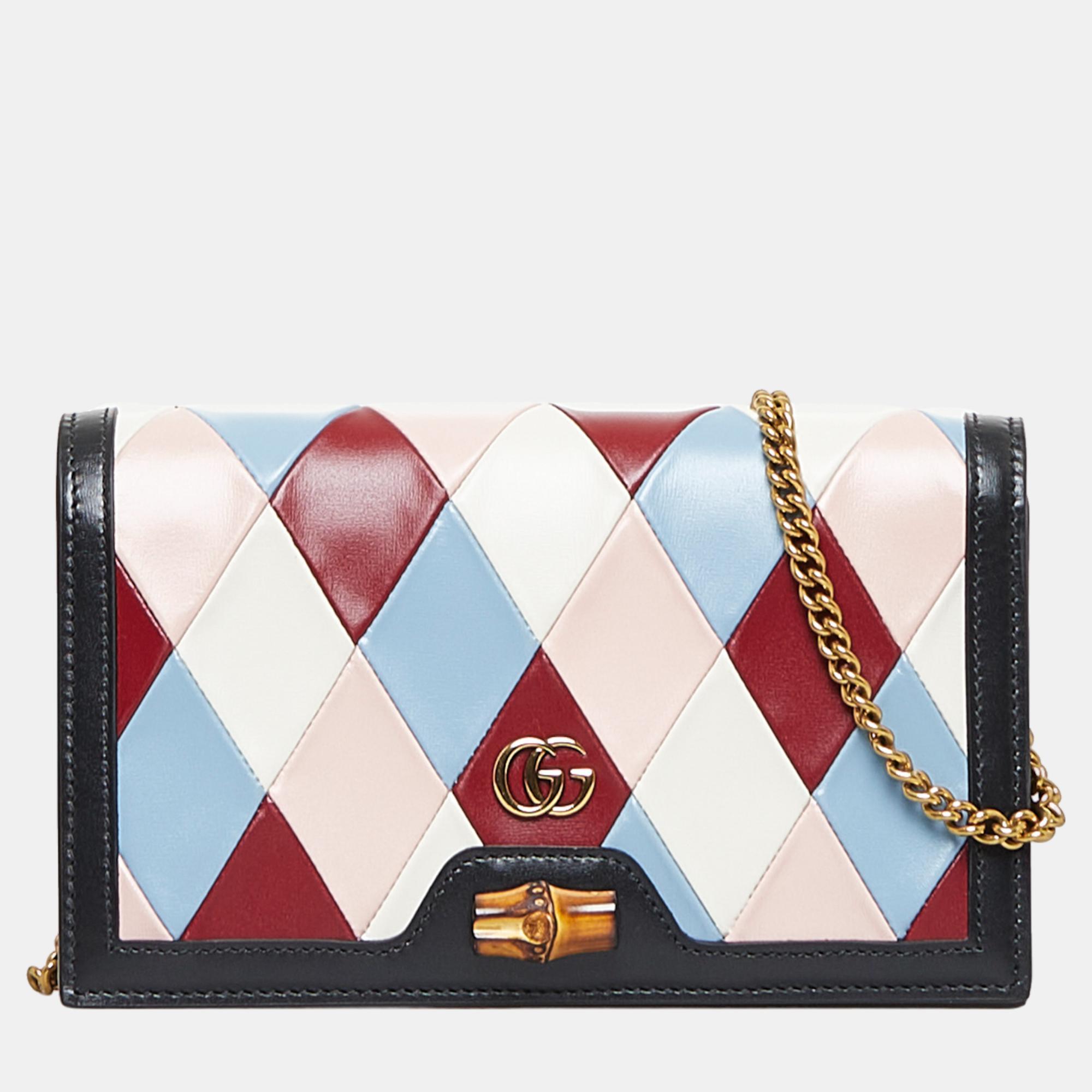 Gucci Multicolour Lovelight Bamboo Wallet On Chain