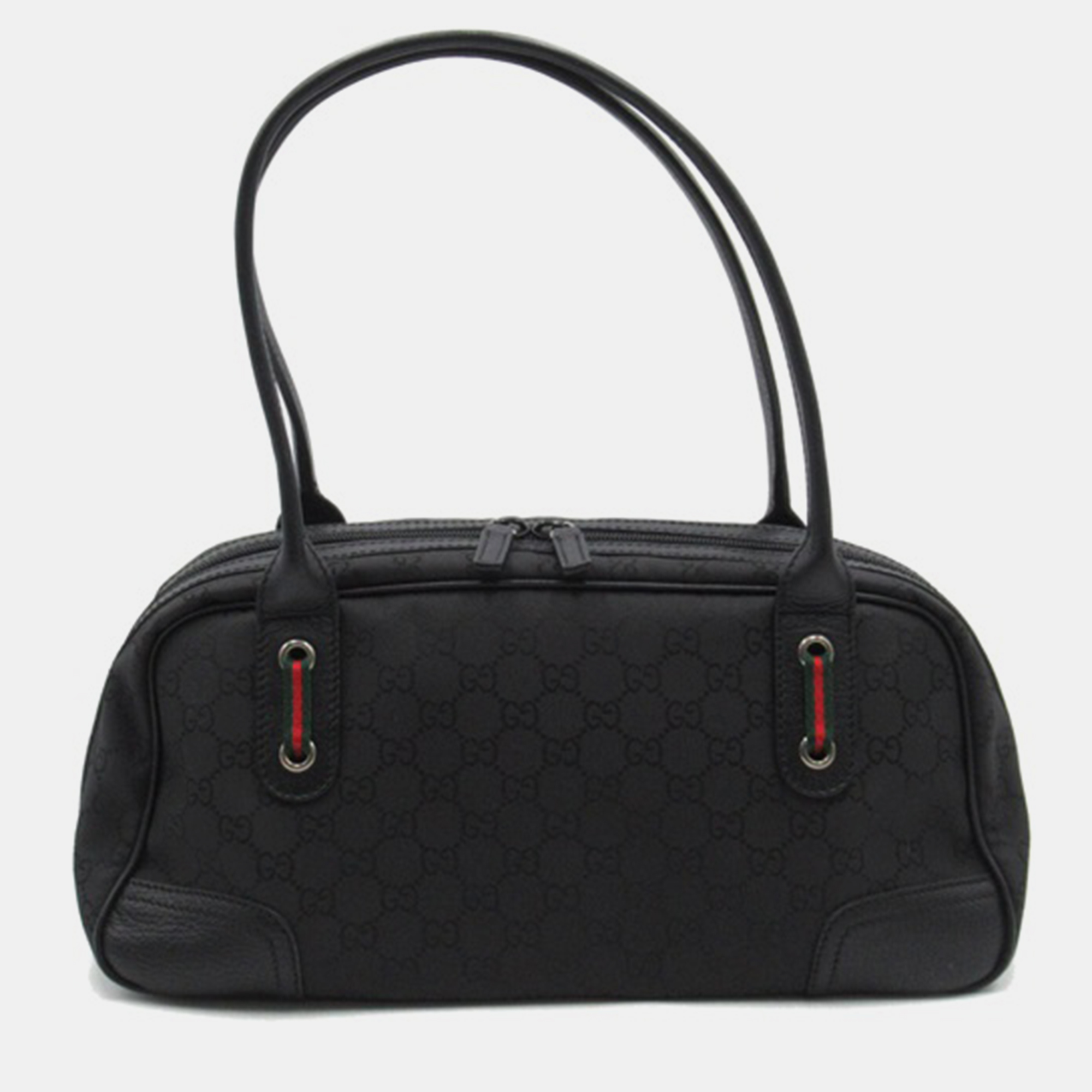 Gucci Black GG Canvas Web Princy Boston Bag