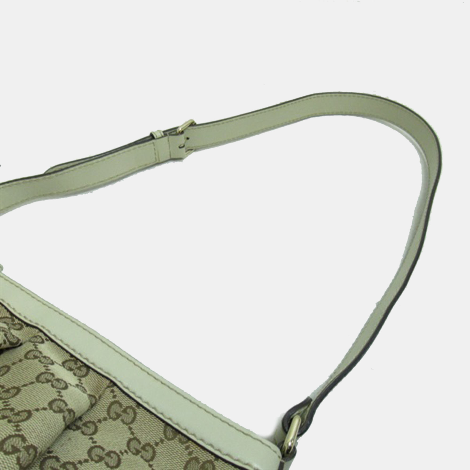 Gucci White GG Canvas And Leather Sukey Messenger Bag