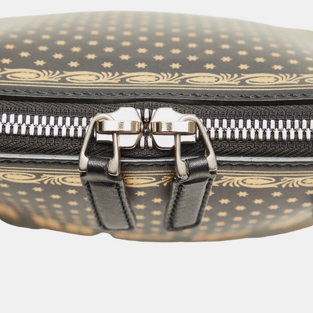 Gucci Black Leather Sega Guccy Star Mini Dome Bag