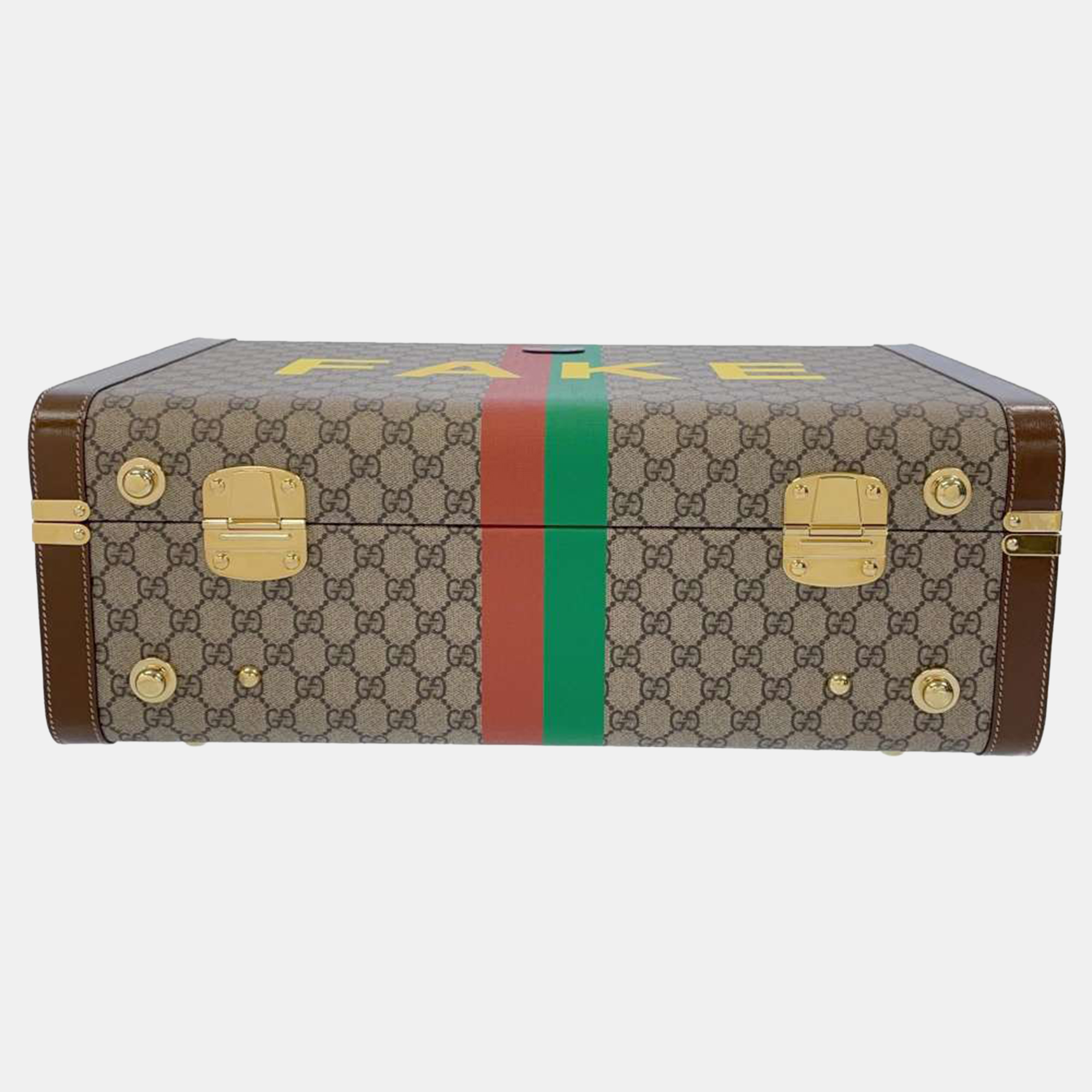 GUCCI GG Canvas And Leather 'Fake/Not' GG Supreme Suitcase