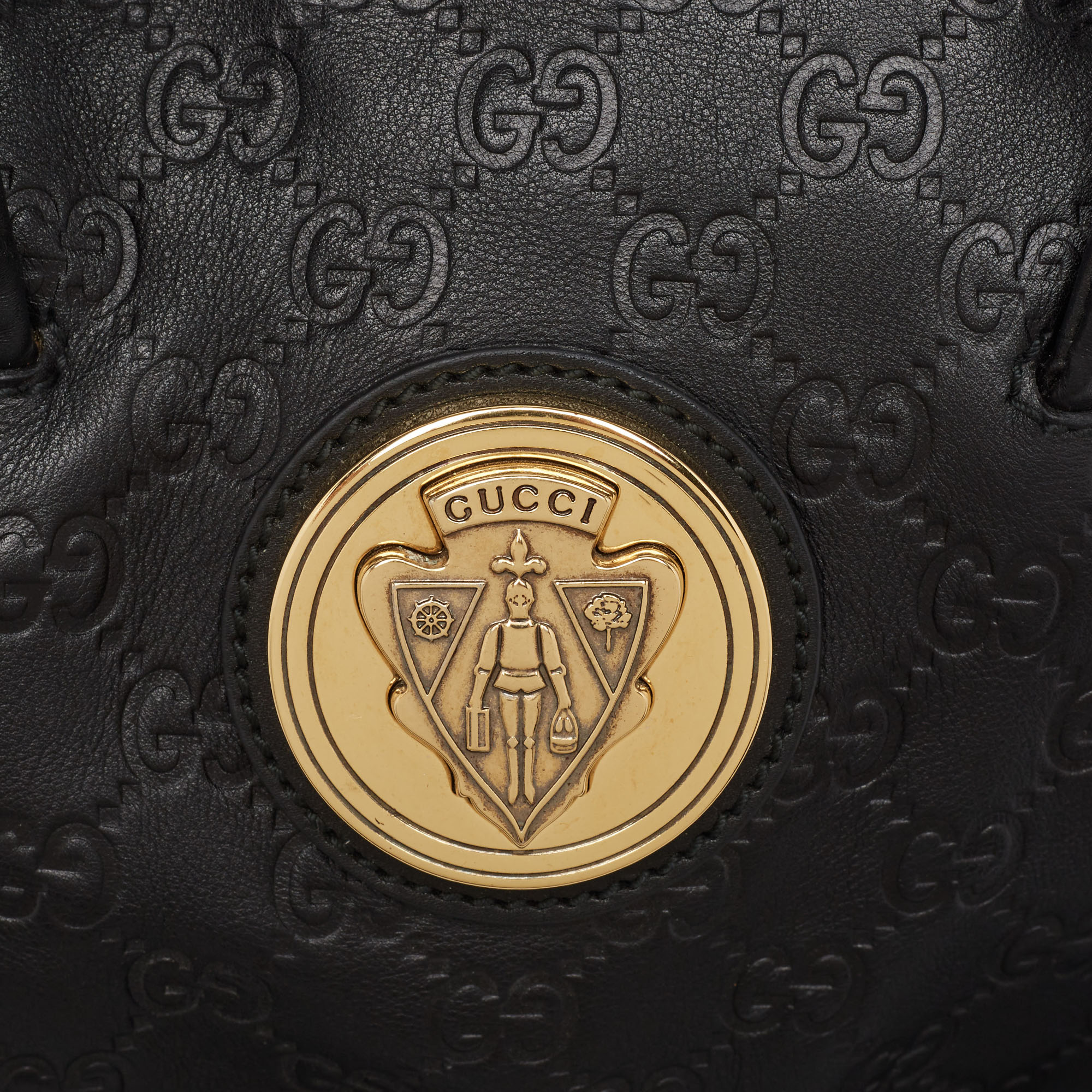 Gucci Black Guccissima Leather Hysteria Tote