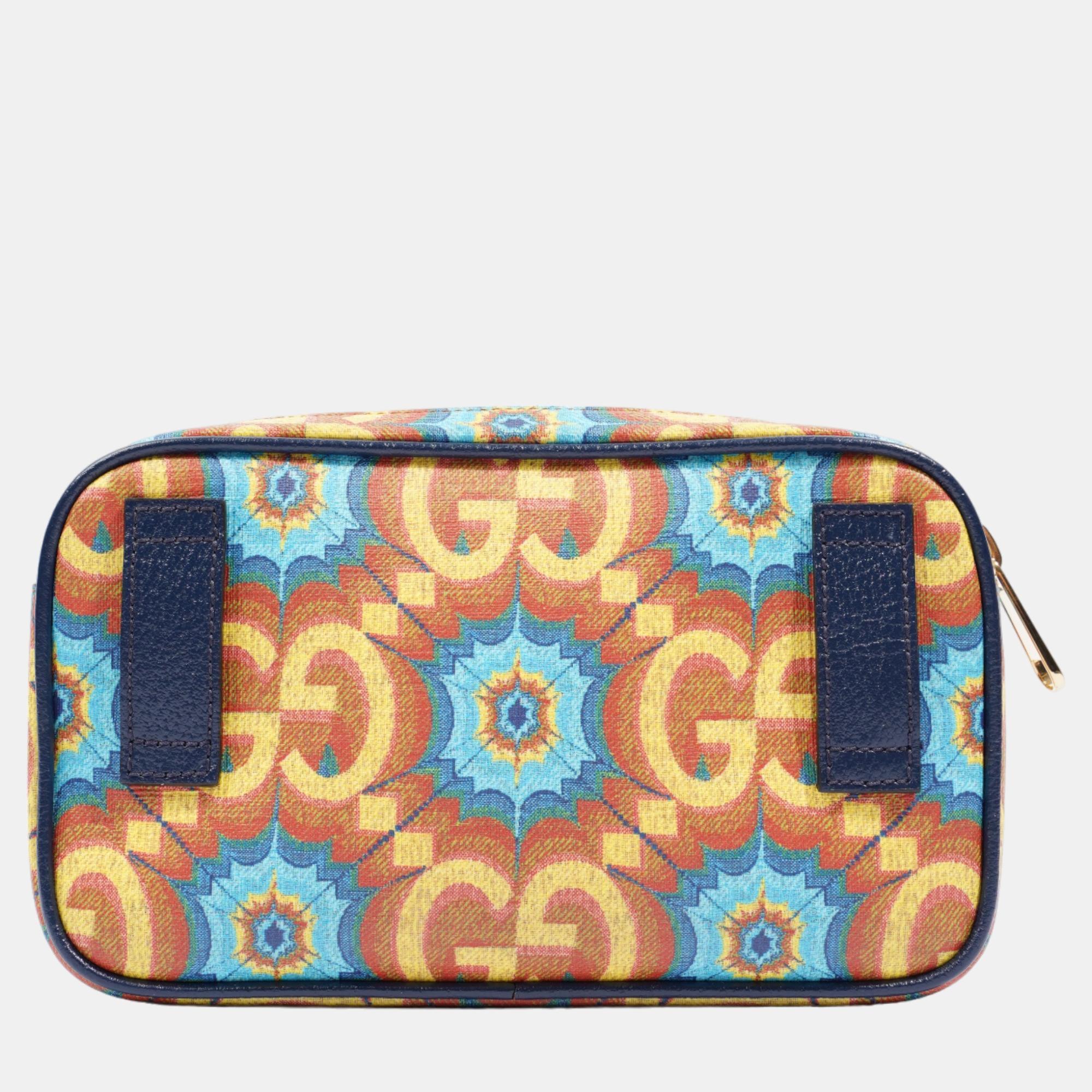 Gucci Kaleidoscope 100 Belt Bag Blue / Orange / Yellow Canvas