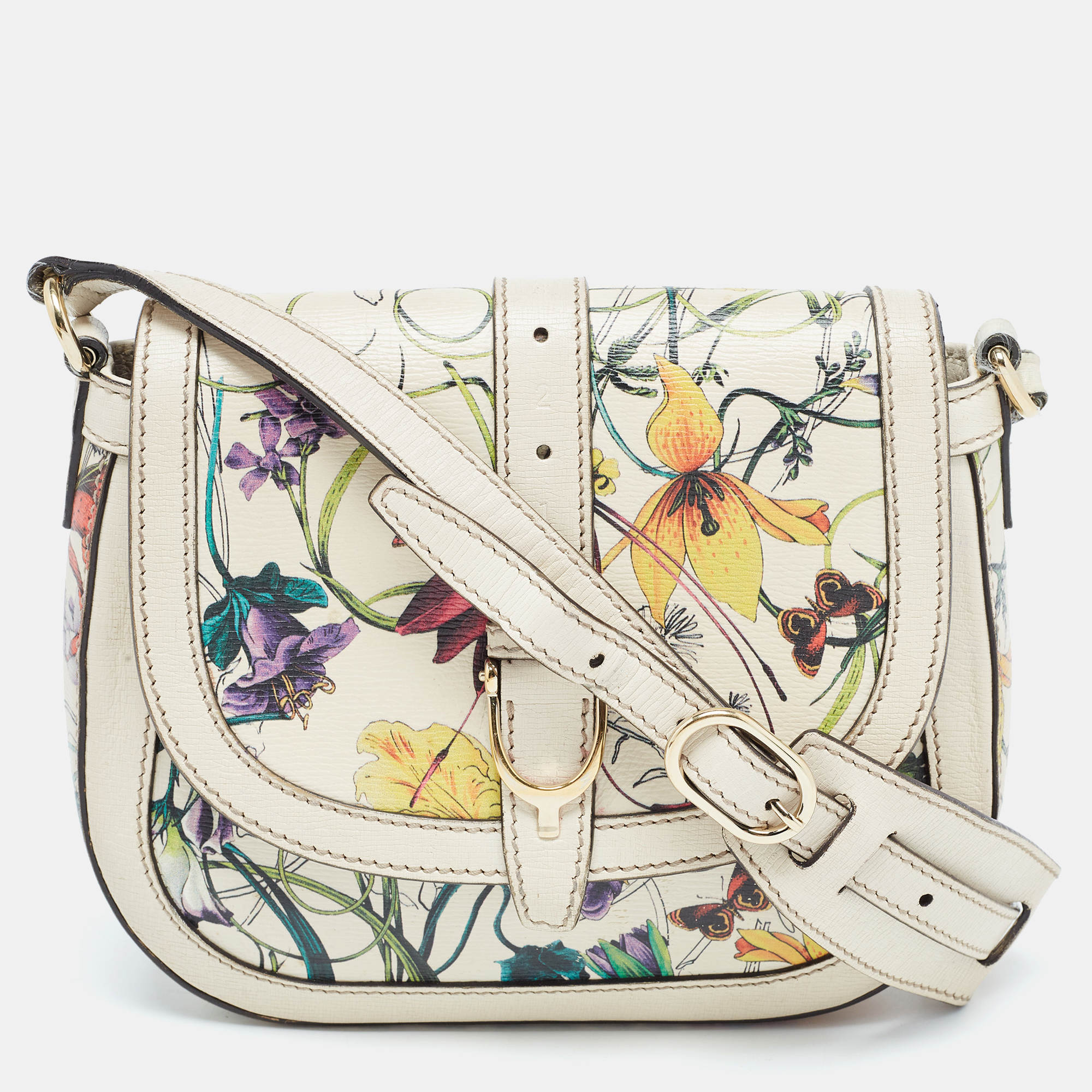 Gucci Multicolor Floral Printed Leather Small Nice Shoulder Bag
