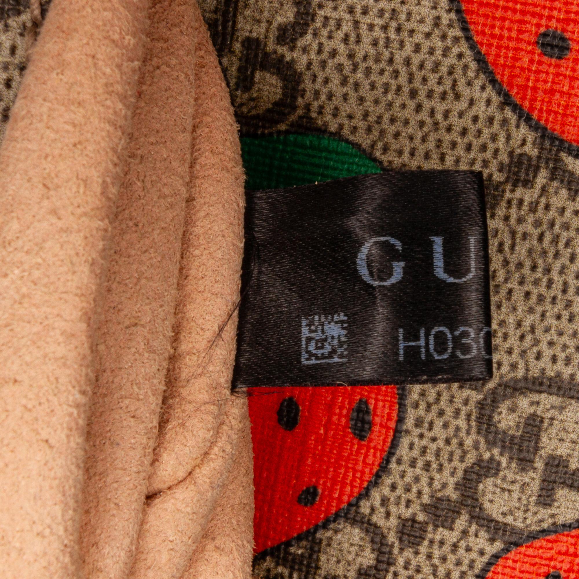Gucci Multicolour GG Supreme Strawberry Padlock Crossbody Bag