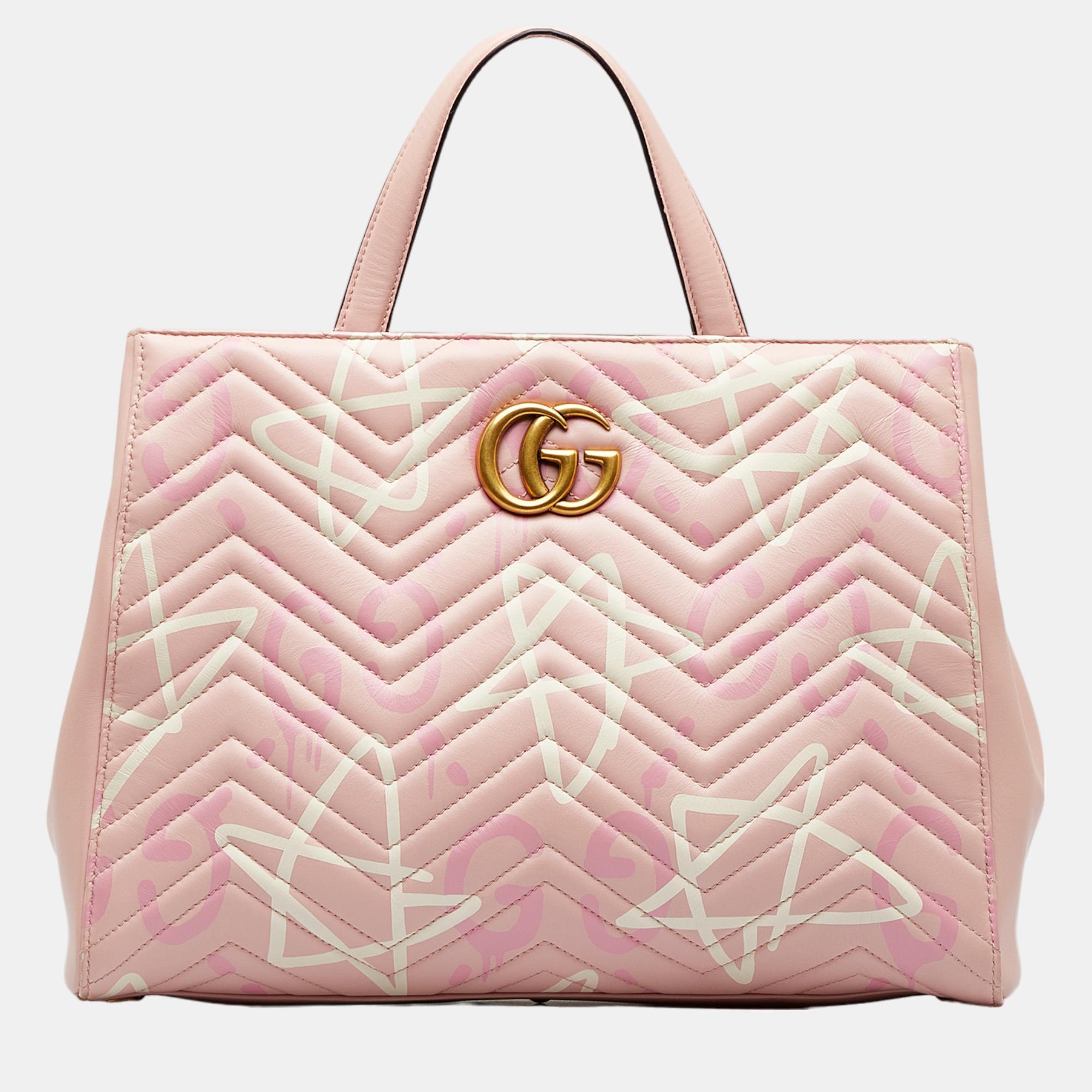 Gucci Pink GG Marmont Ghost Satchel