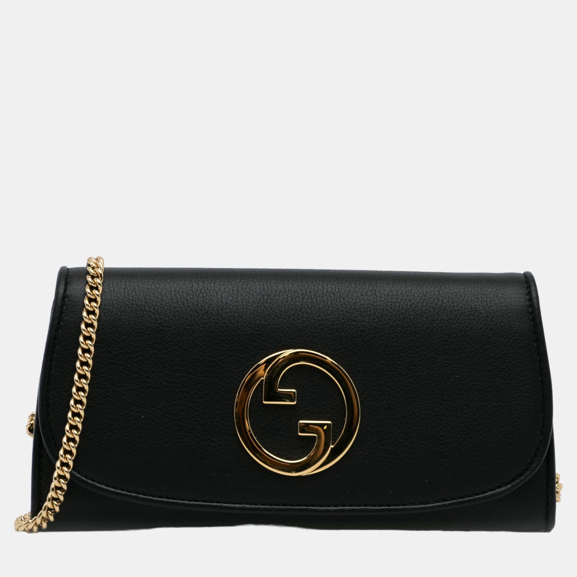 Gucci Black Blondie Wallet On A Chain