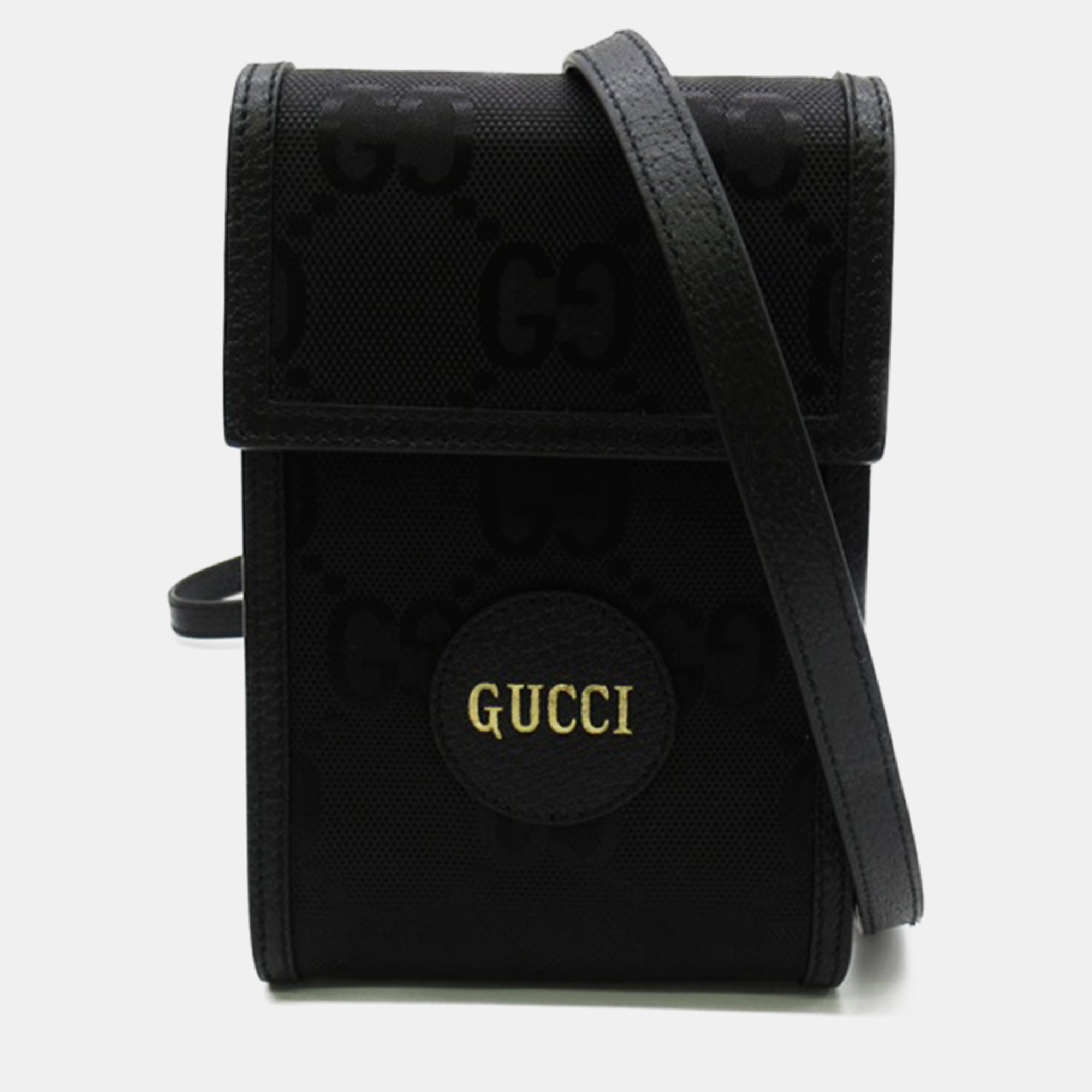 Gucci black canvas gg econyl off the grid crossbody bag