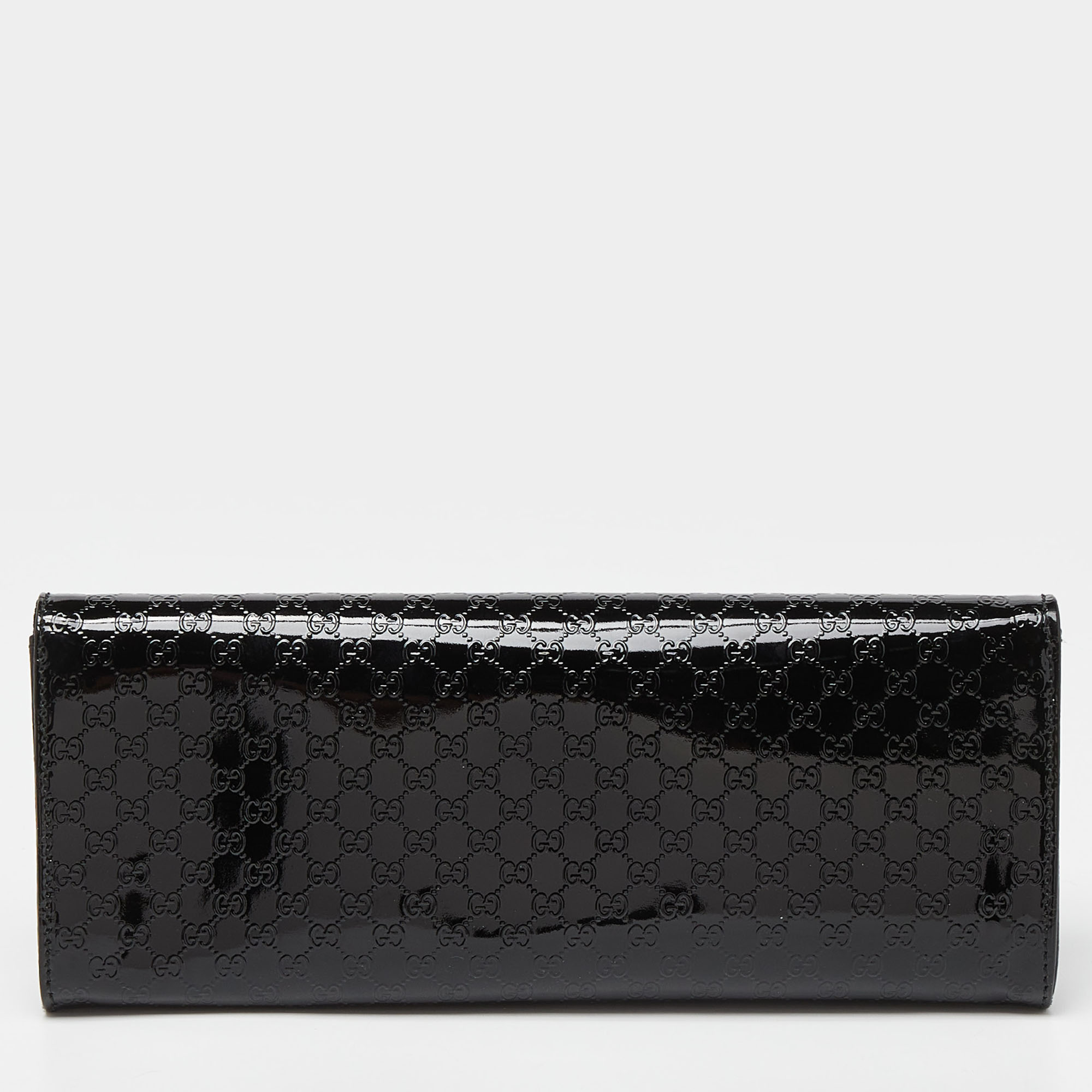 Gucci Black Microguccissima Patent Leather Small Broadway Clutch