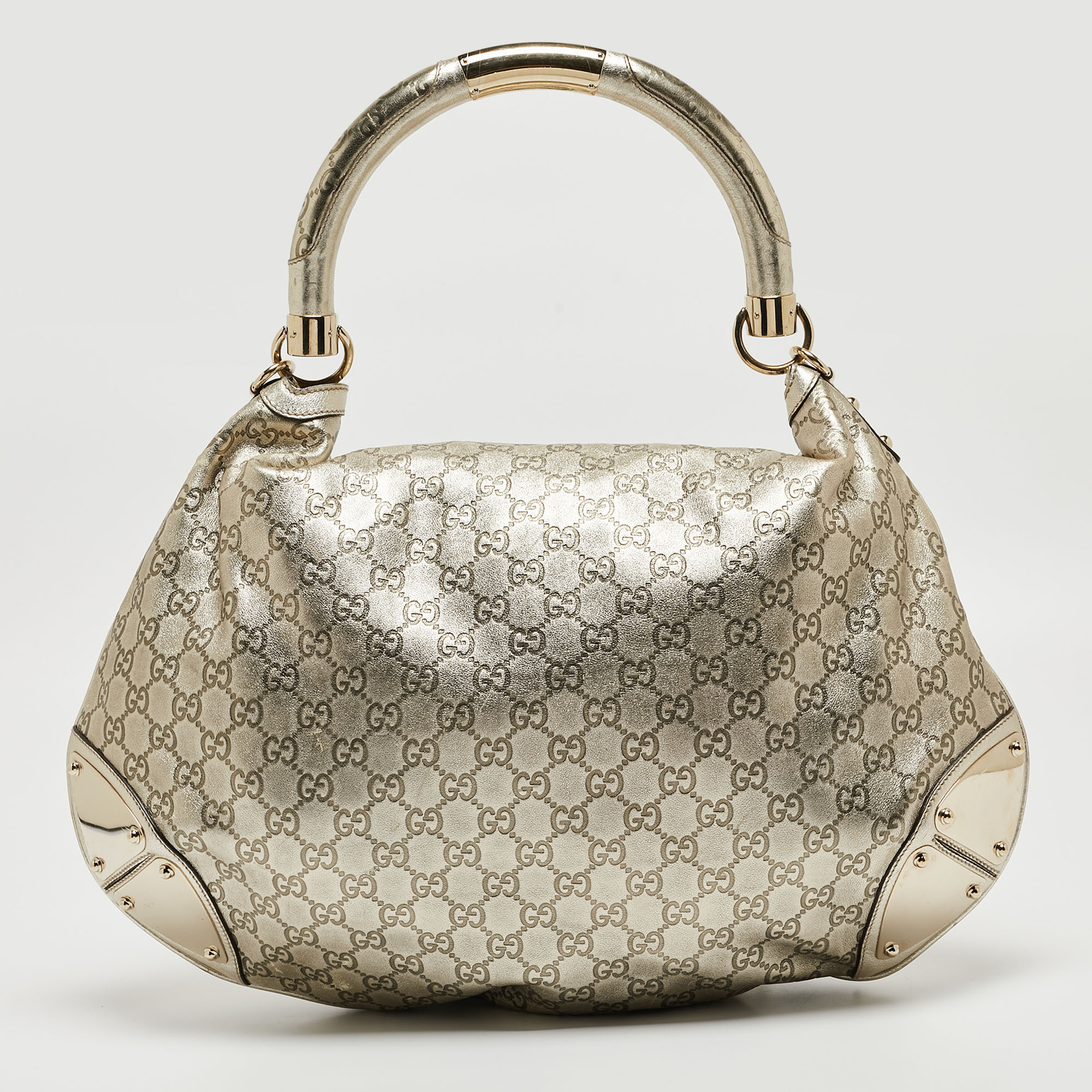 Gucci Gold Guccissima Leather Large Babouska Indy Hobo