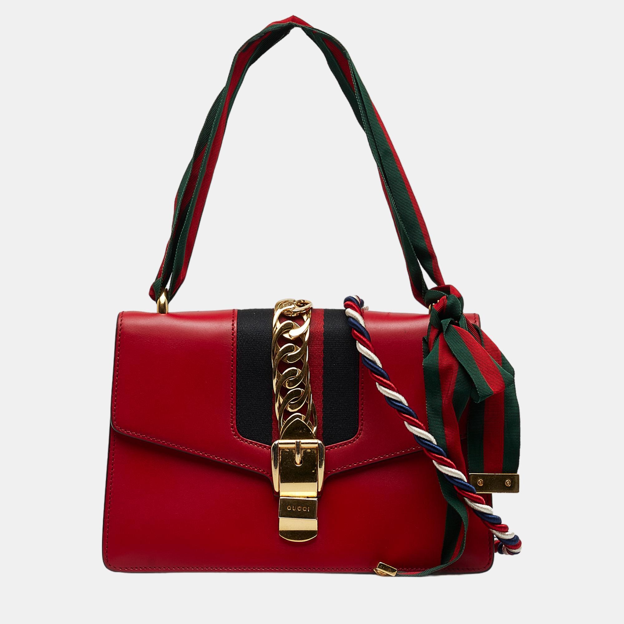 Gucci Red Small Sylvie Satchel