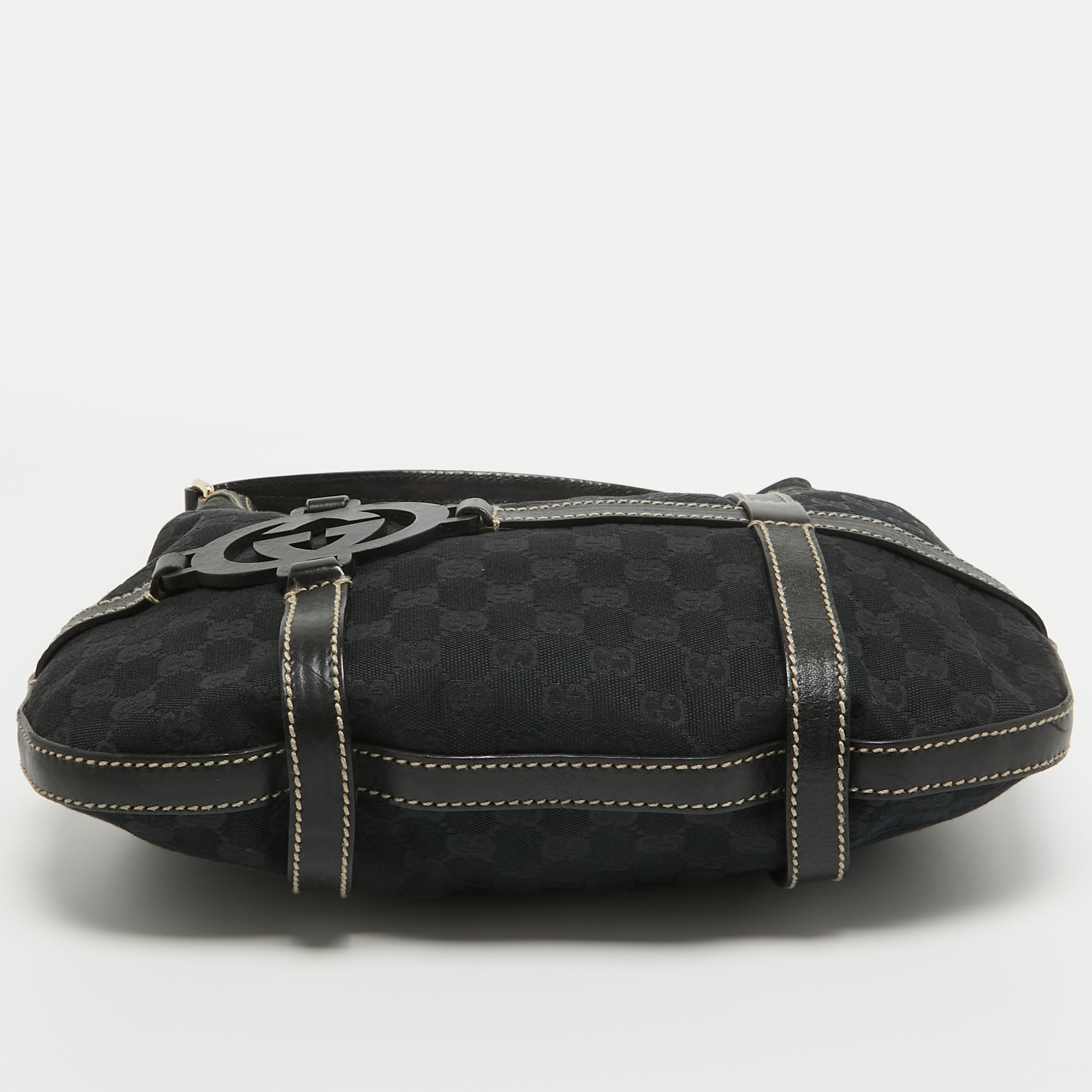 Gucci Black GG Canvas And Leather Royal Hobo