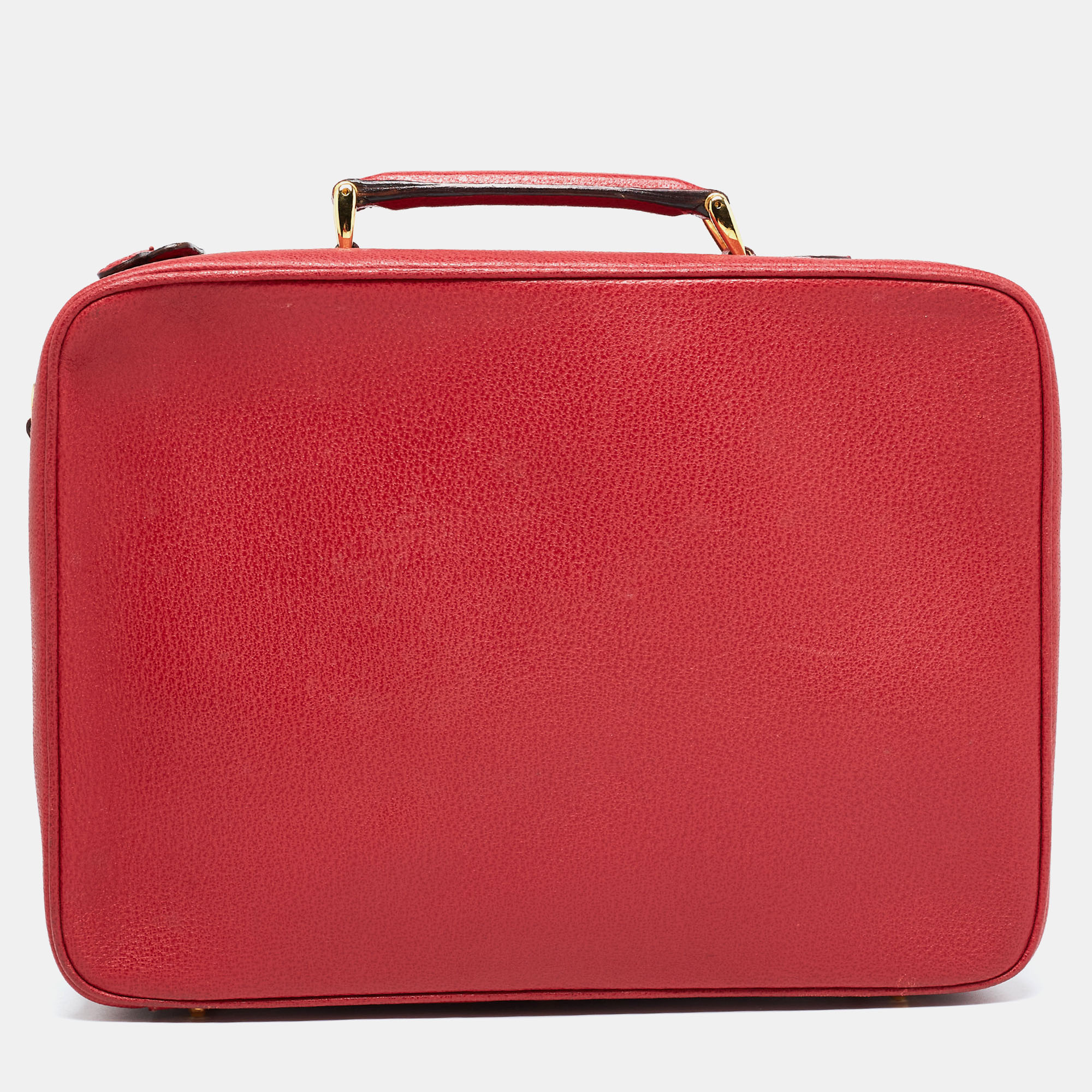 Gucci red leather briefcase bag