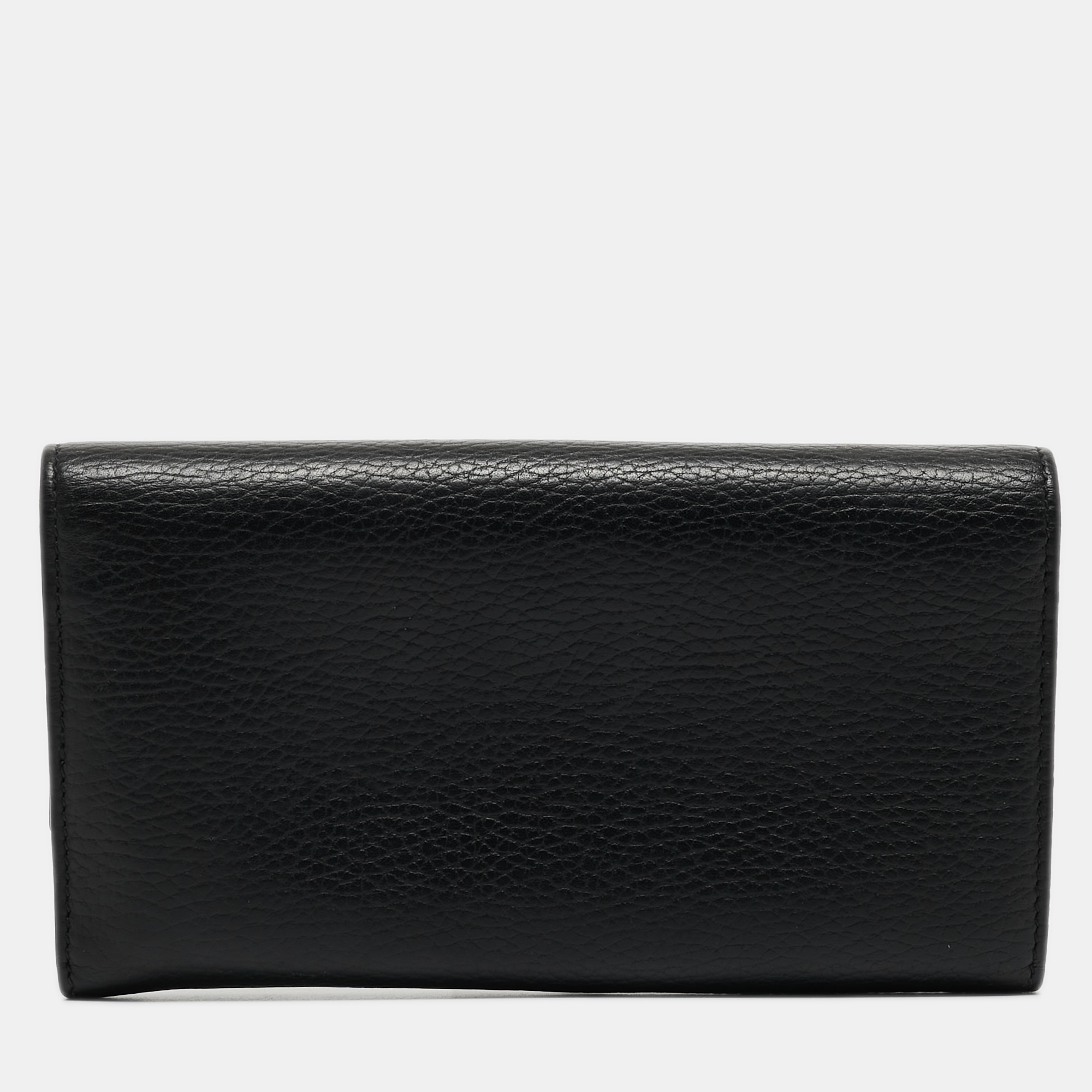 Gucci Black Leather GG Marmont Continental Wallet