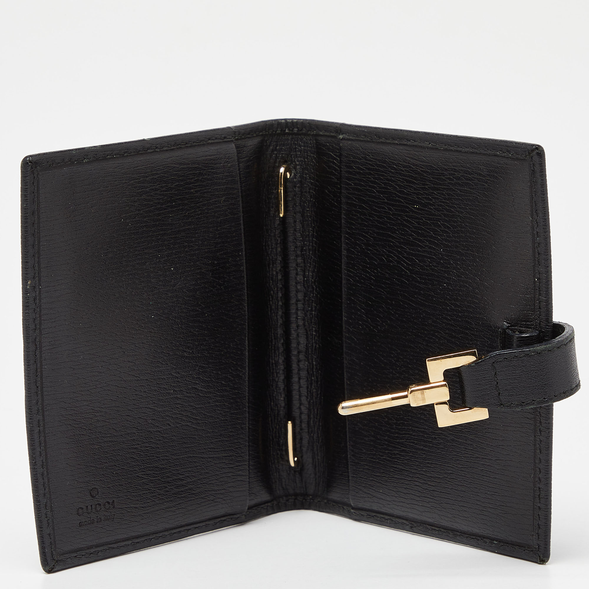 Gucci Black Leather Jackie Compact Wallet