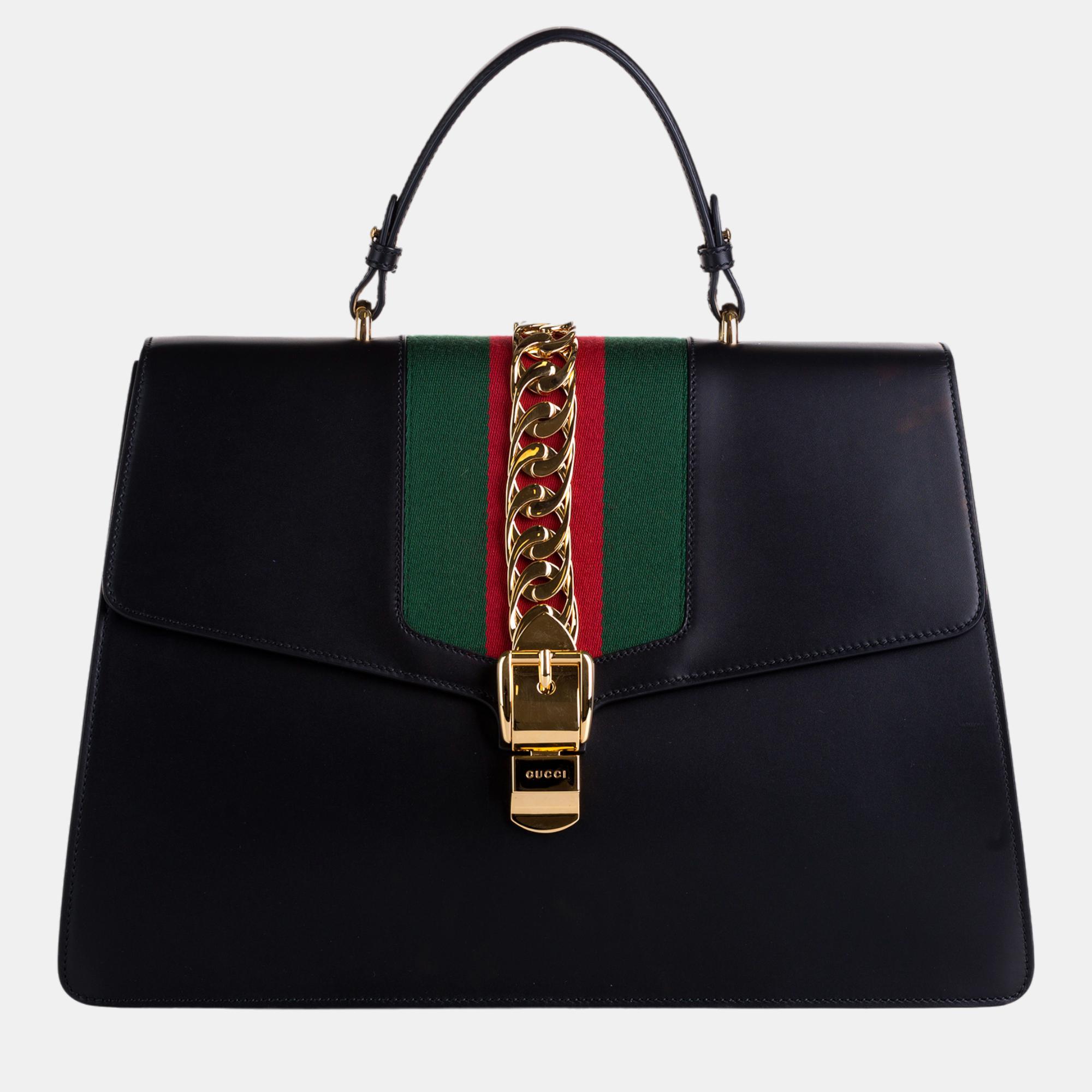 Gucci black sylvie web satchel
