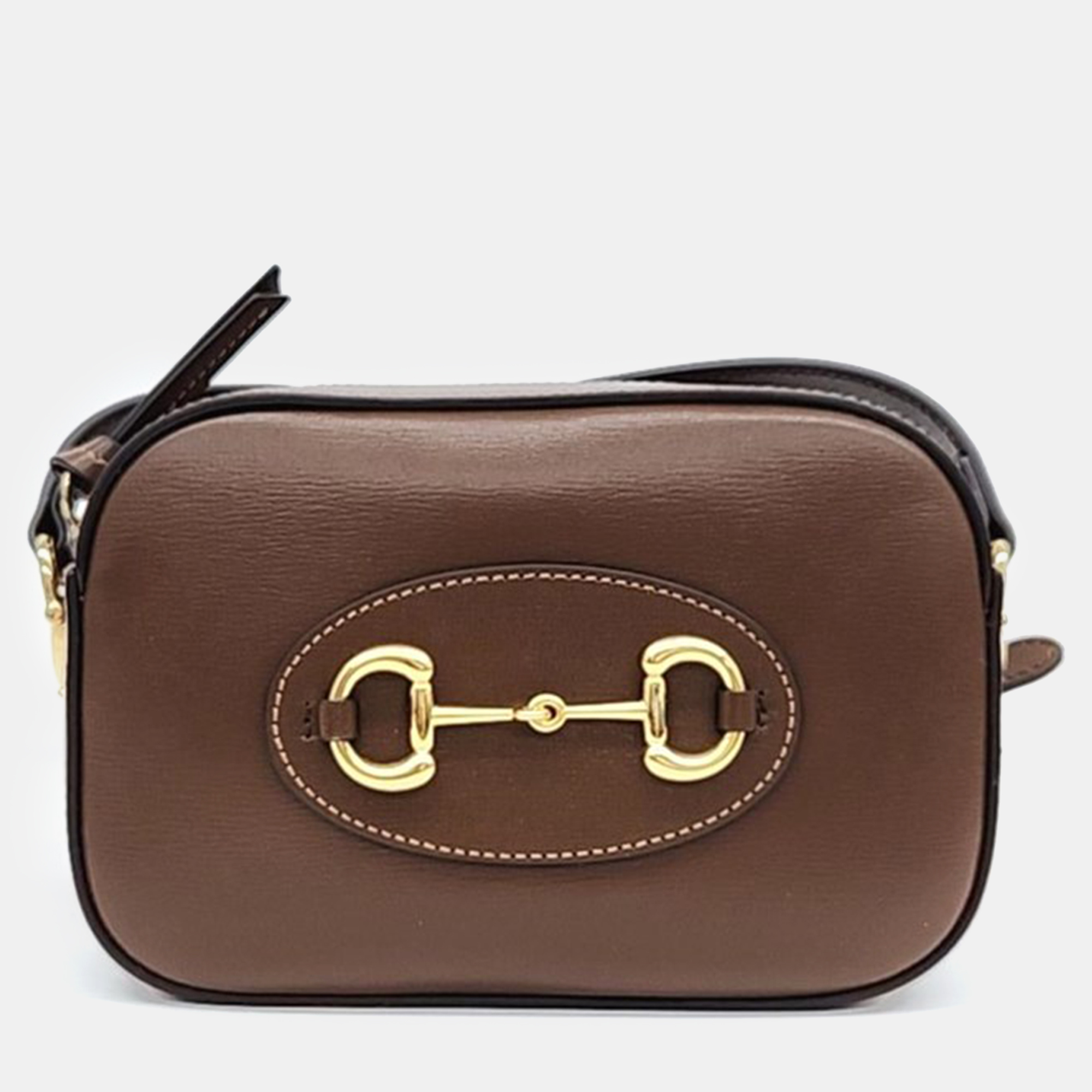 Gucci brown leather 1955 horsebit small crossbody bag
