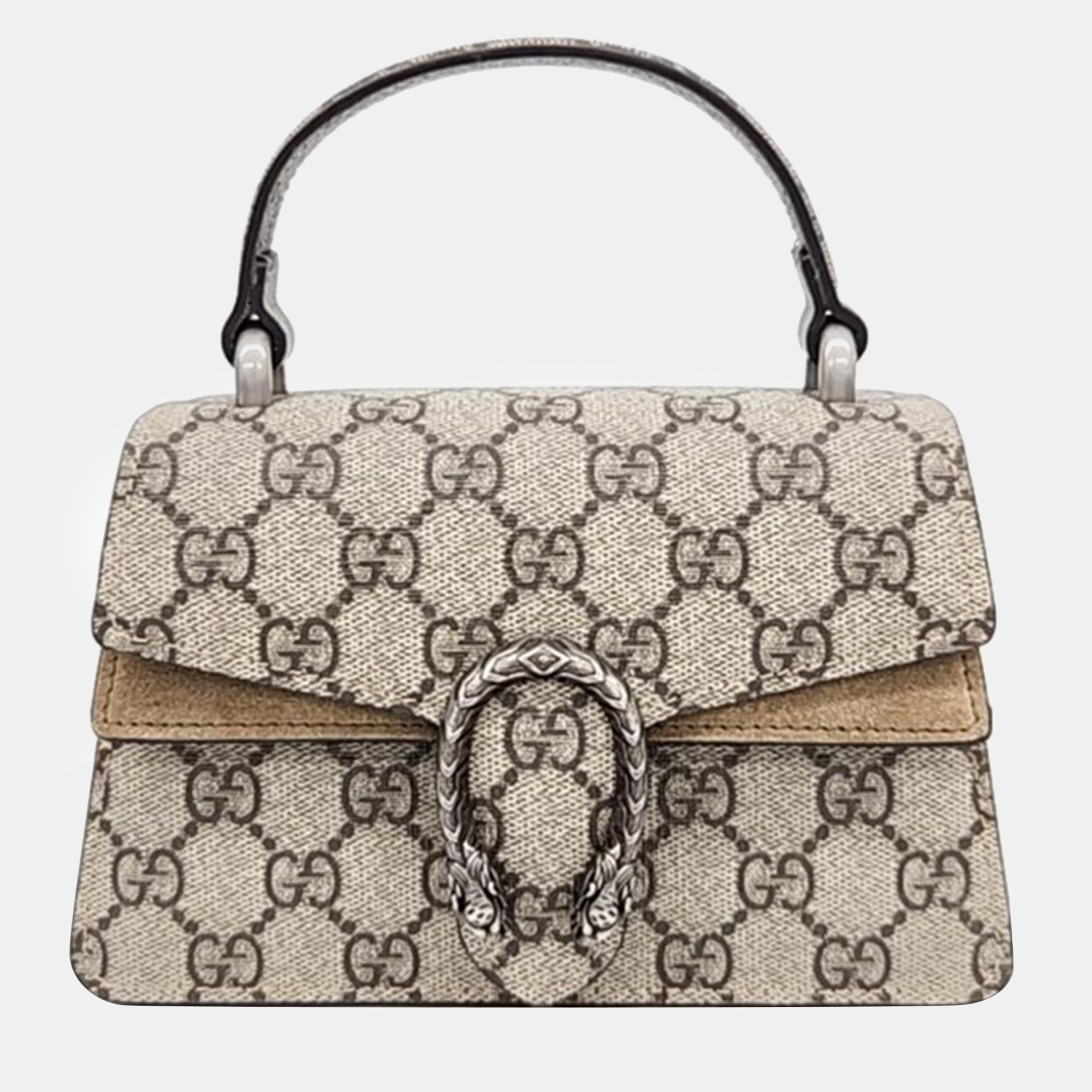 Gucci beige gg supreme canvas dionysus mini top handle bag (752029)