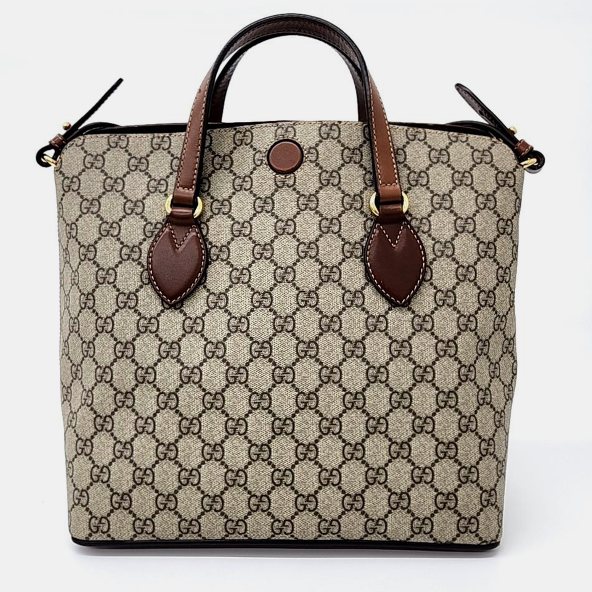 Gucci beige gg supreme fold-over tote bag